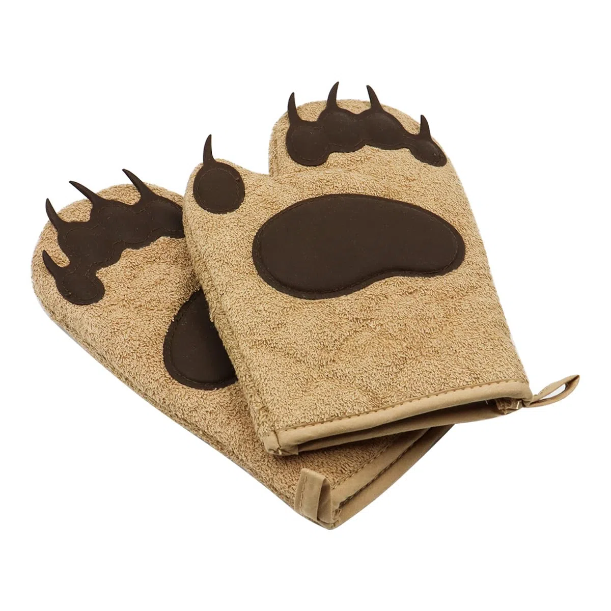Alnicov 1 Paio di Guanti da Cucina Resistenti al Calore con Fodera in Cotone Trapuntato con Design Marrone per Grigliare Cottura al Forno per Barbecue