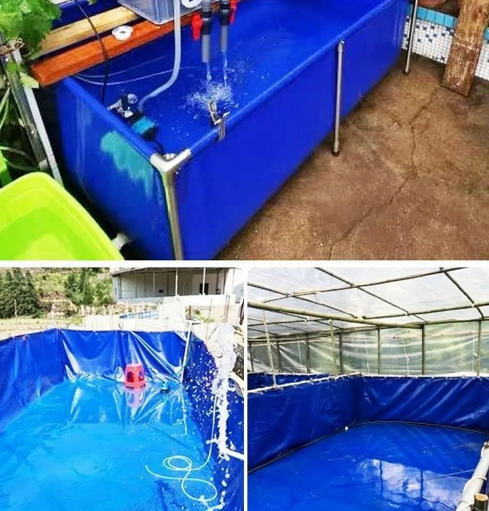Liner per Laghetto Multifunzione Pieghevole Piscina dell'acquario con Valvola di Scarico Durevole Resistente alle Forature Piscina in Tela PVC per Stagni da Giardino