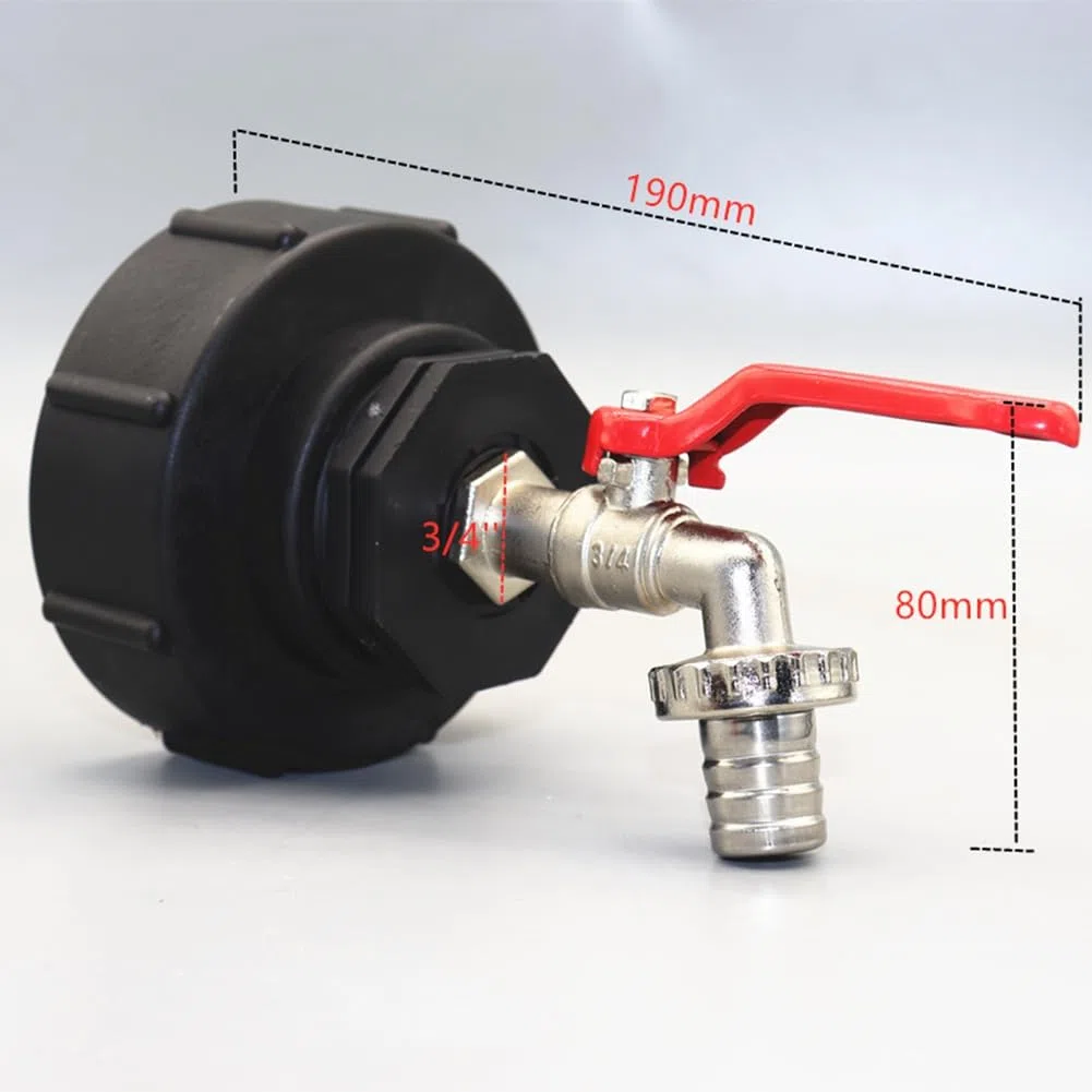 Rubinetto di Uscita IBC Adattatore IBC da 3/4 Pollici S100x8 IBC Valvola di Uscita A Sfera Valvola di Scarico Accessori per Serbatoio Barile di