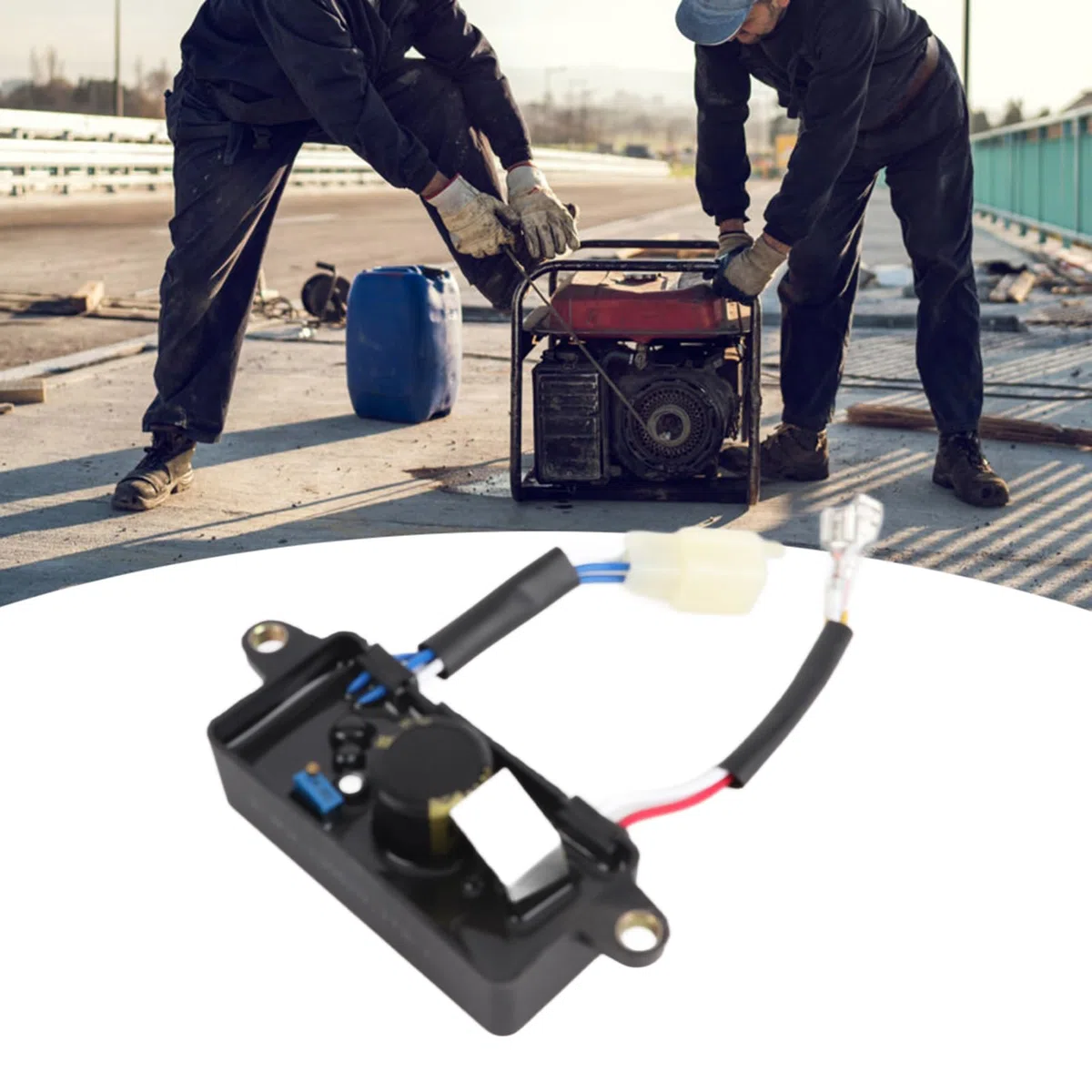 AVR - Regolatore di tensione universale per generatore da 1-3 kW e generatore di corrente, 2,8 KW, stabilizzatore automatico della tensione, 6 pin 10 cm, distanza tra i fori 220 μF 250 V (da -40 ℃ a +