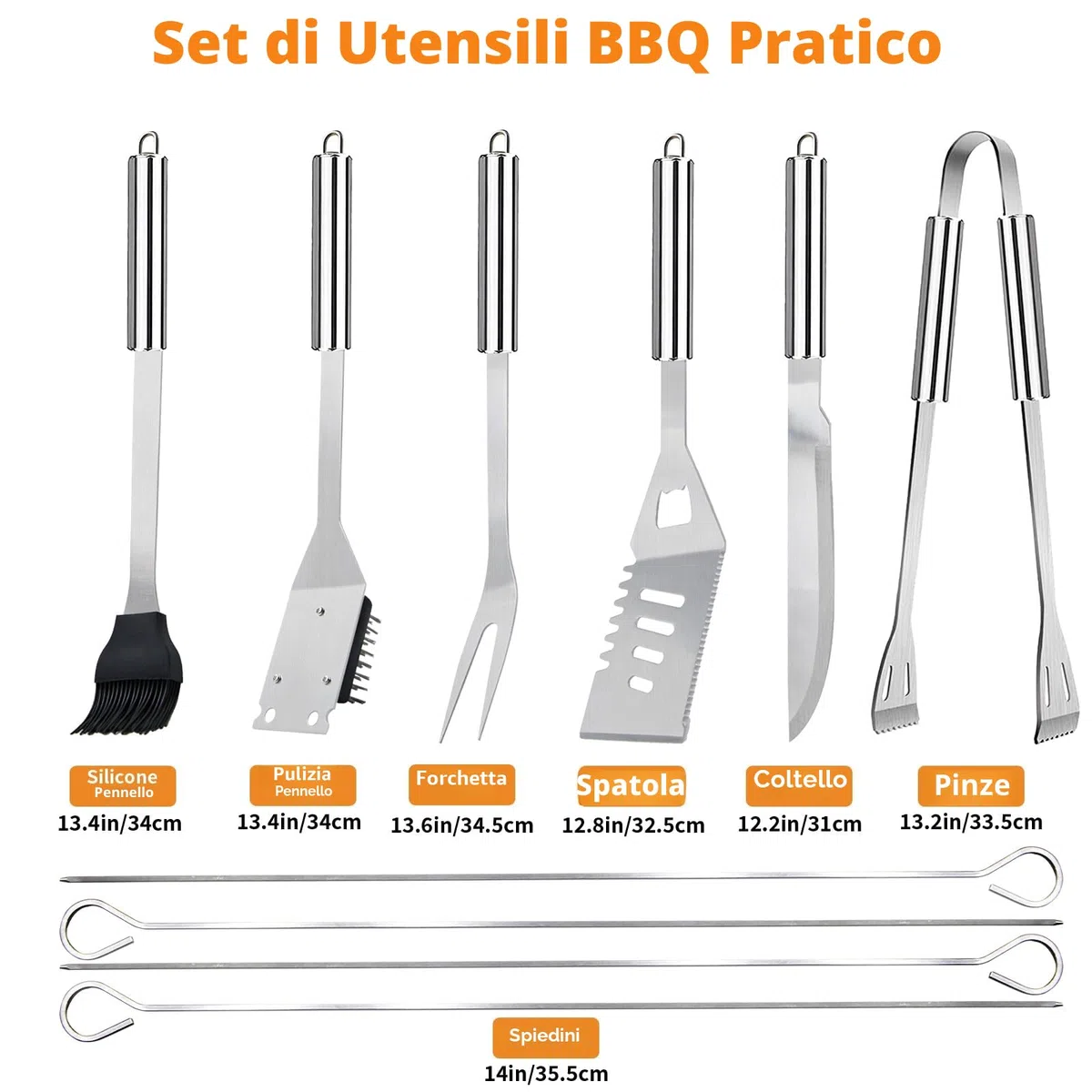 11Pcs Kit BBQ Accessori Barbecue Professionale In Acciaio Inox, Pratico Utensili Barbecue Attrezzi Con Borsa Portatile, Set Barbecue Accessori Regalo Uomo Cortile Campeggio All'aperto Cucina Picnic