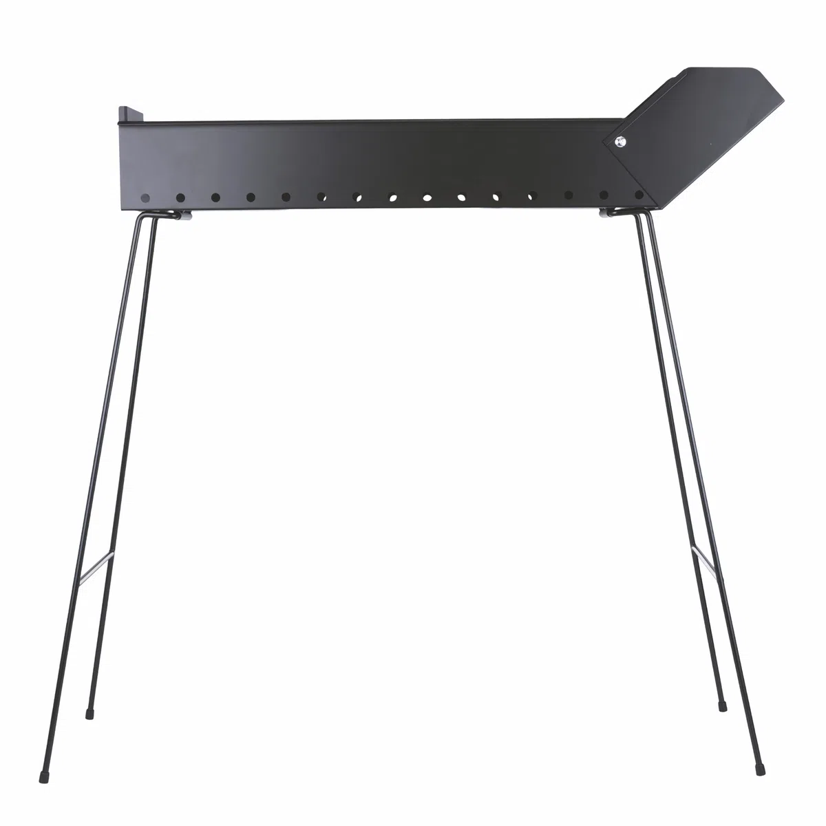 Barbecue pieghevole per arrosticini a carbonella, struttura in ferro con rampa, 74x14x76 cm, BestBQ