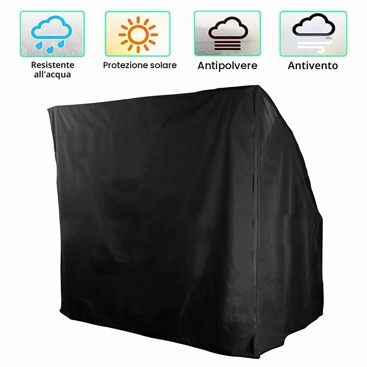 Transplant Copertura Dondolo 3 Posti Impermeabile - Tessuto Oxford 210D Anti-UV - Copertura Protettiva per Altalena da Giardino, Sedia a Dondolo da Esterno (190 x 126 x 170)