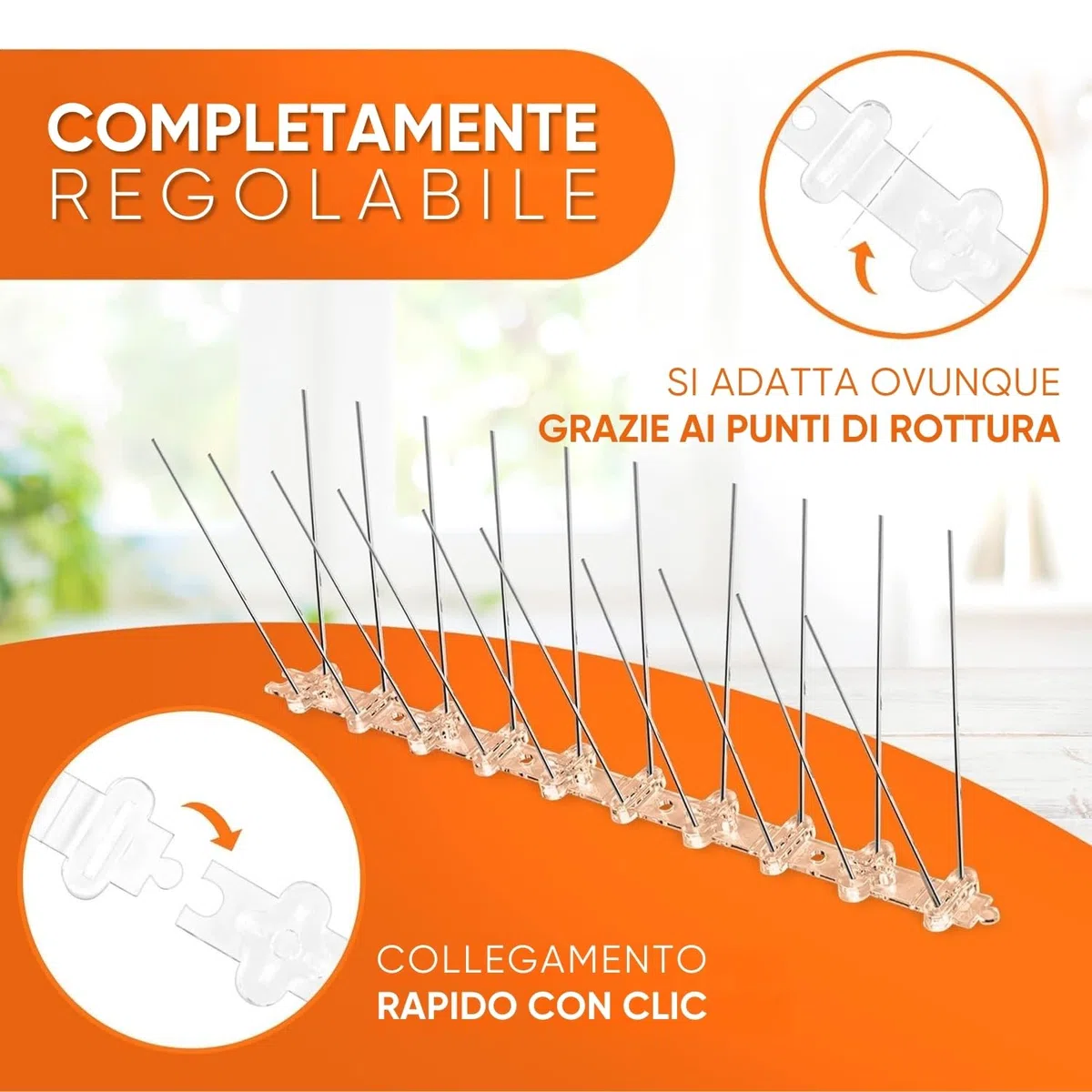 WERKTAL Dissuasore per Piccioni – Repellente Efficace e Durevole in Acciaio Inox [3 metri] – Protezione Anti Uccelli per Balcone e Finestre