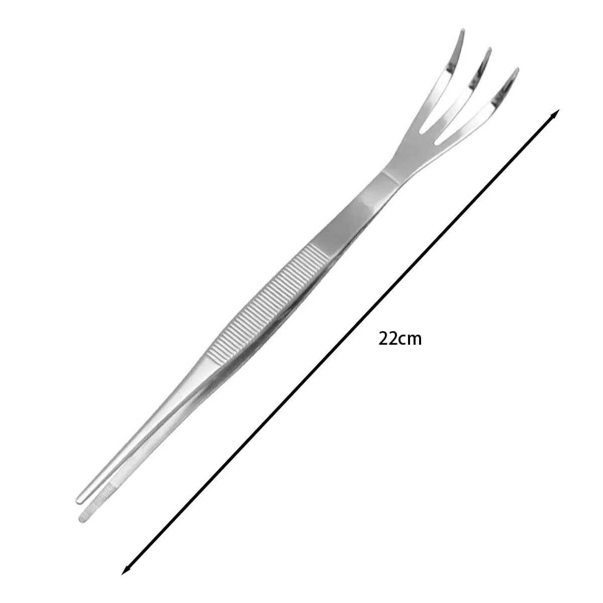 Sarini Pinzetta per Bonsai 2 in 1 con rastrello per Radici - Pinzetta da Giardinaggio di precisione in Acciaio Inossidabile, Strumento Professionale per Bonsai da 220 mm (8,6 Pollici)