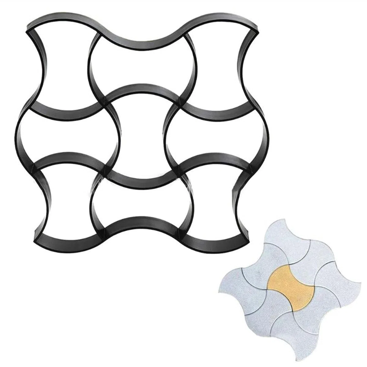 Stampi per Pavimentazione,Stampi per Cemento FAI DA TE Plastic Pavement Brick Concrete Stepping Steping Steping Muffa for pavimentazione stradali(50X50cm)