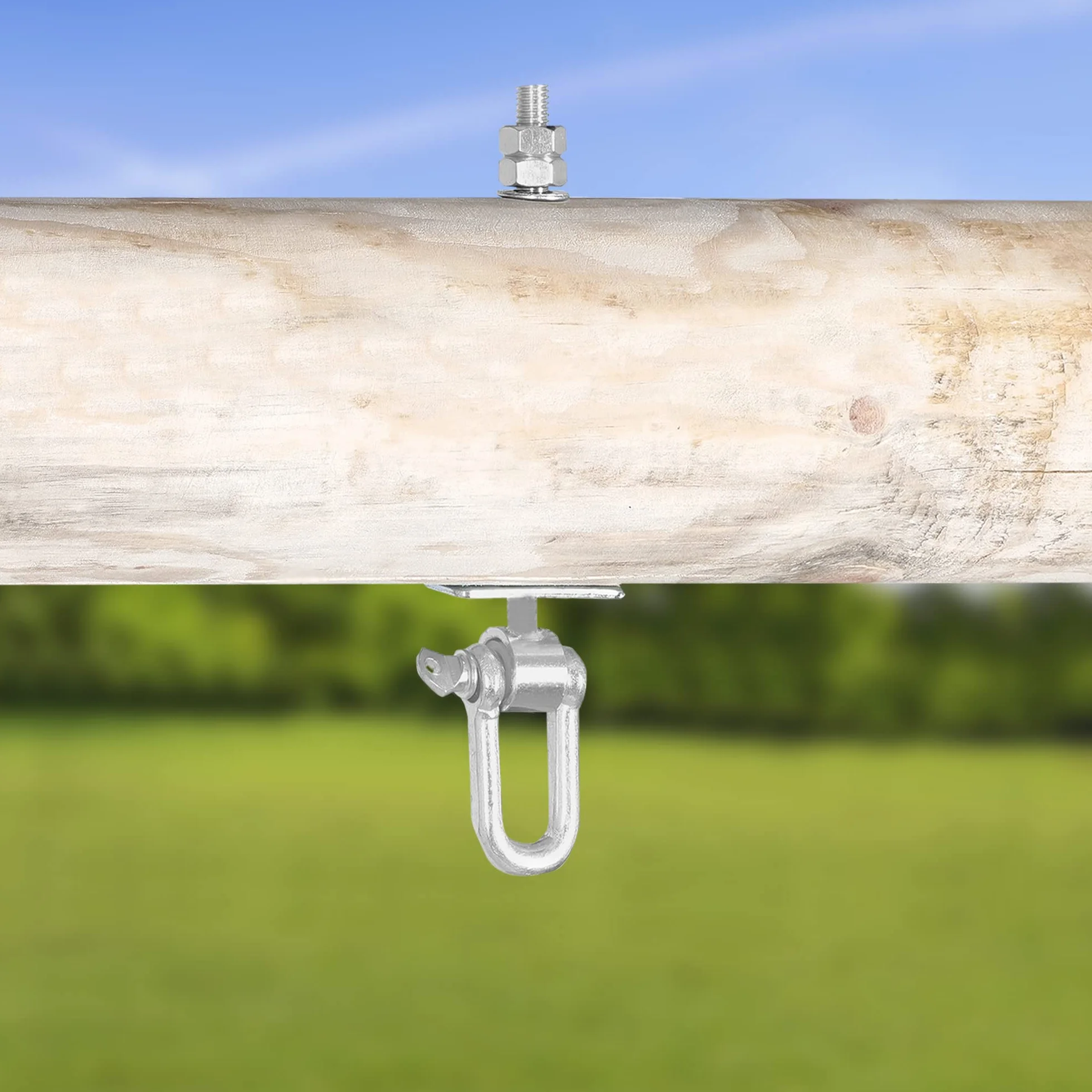 KOTARBAU® 2 pz Ganci Altalena - Acciaio Zincato - M12 x 190 mm - Argento - Gancio per Altalena Resistente - Gancio per Travi in Legno - con Dente - per Amaca - Sedia - Sospesa