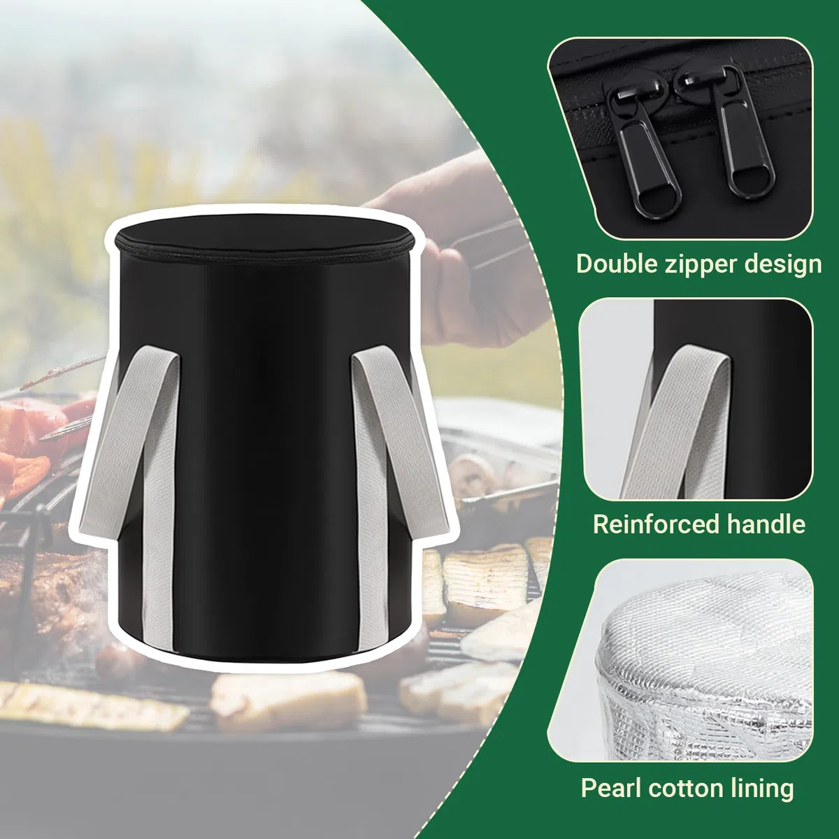 Borsa per pellet di legno da 9,1 kg, contenitore impermeabile per barbecue e affumicatore, mantiene i pellet asciutti, portatile, per barbecue all'aperto (1 pezzo, 9,1 kg)
