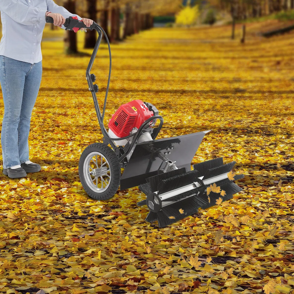 Spazzaneve a 2 tempi, 43 CC, spazzaneve 1,7 HP, scopa a benzina, spazzaneve per erba artificiale, erba naturale, marciapiedi