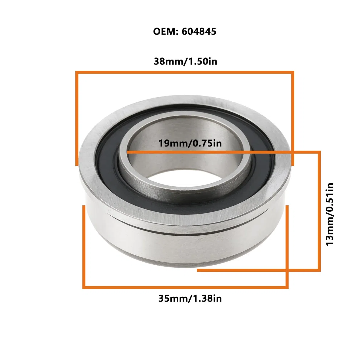 4 cuscinetti per ruota anteriore per motore prato, 604845, 19 x 35/38 x 13 mm, compatibili con Raptor SD SDX XD XDX FASTRAK