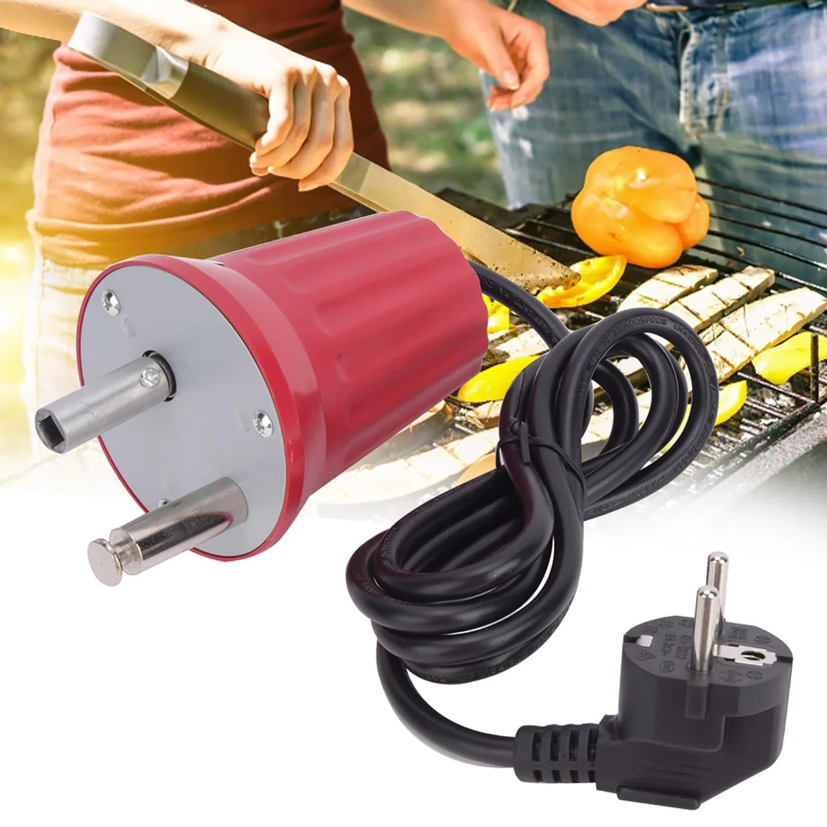 Motore per Griglia per Barbecue, FD801B Motore Girarrosto Motore Rotatore per Barbecue Accessori per Barbecue All'aperto Strumento per Barbecue, Grigliate e Picnic (Spina UE 250V)