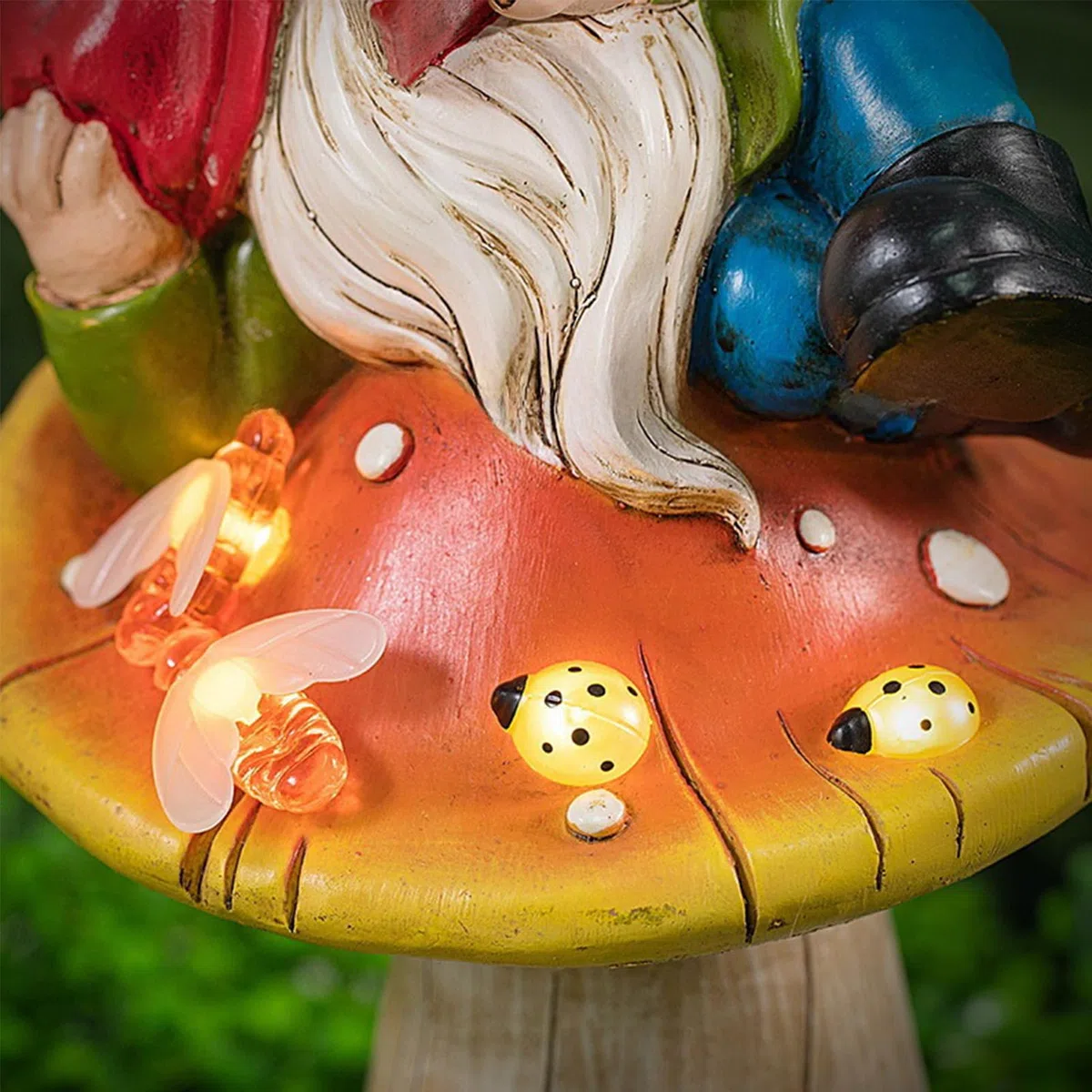 Statuetta decorativa a forma di nano da giardino su fungo in resina – Simpatico cartello di benvenuto per casa e giardino, 10,5 x 8 x 17,5 cm, decorazione perfetta per gli amanti dei nani