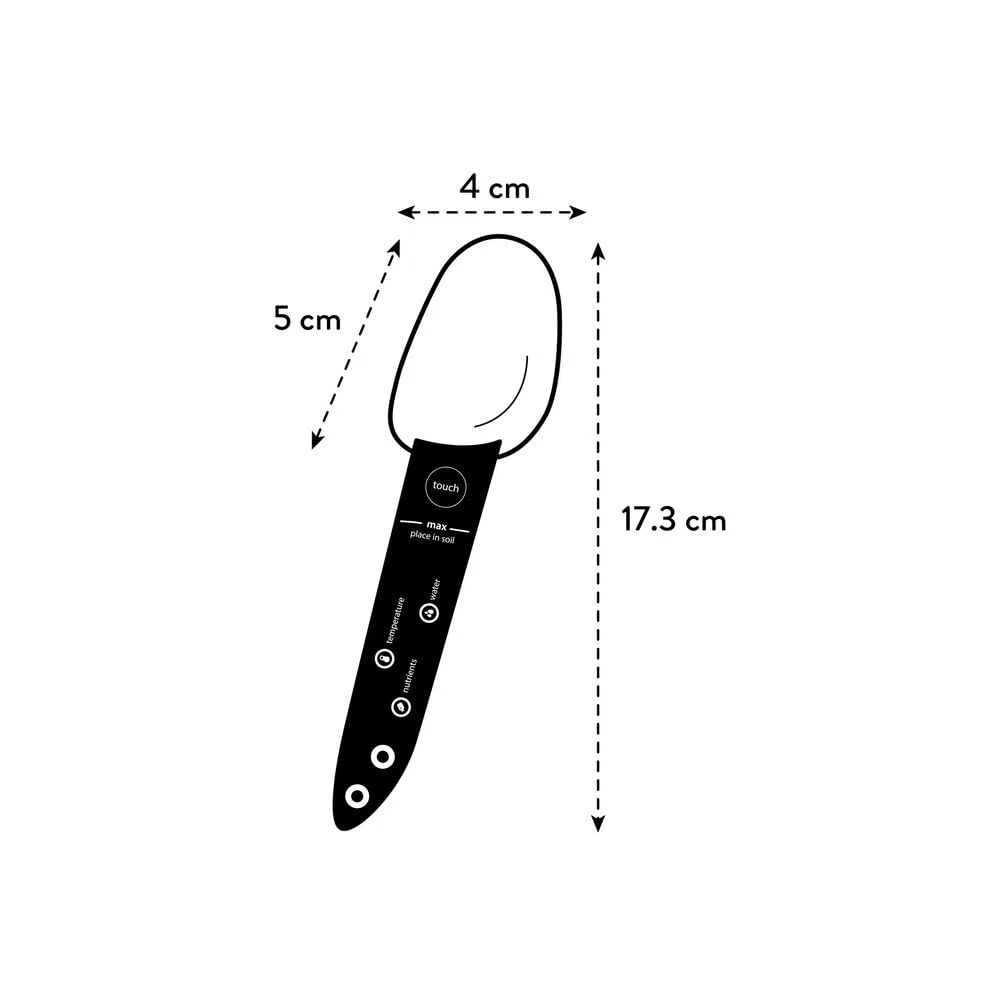 Elho Smart Pebble - Contatore Intelligente per Piante - Sensore di umidità, Luce e Fertilizzante per Interni - Cura delle Piante con App - L 4,0 x P 5,0 x A 17,3 cm - Marrone Terroso