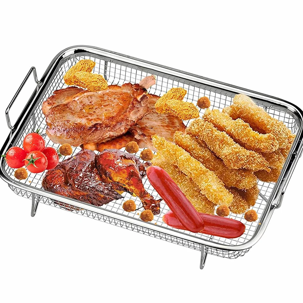 Cestino Barbecue,Cestello Frutta Verdura Acciaio Inossidabile,Cestello Griglia Rete,Vassoio Da Forno a Rete,Utilizzato Per Cuocere Biscotti e Torte,Grigliare e Raffreddare,Caricare Frutta e Verdura