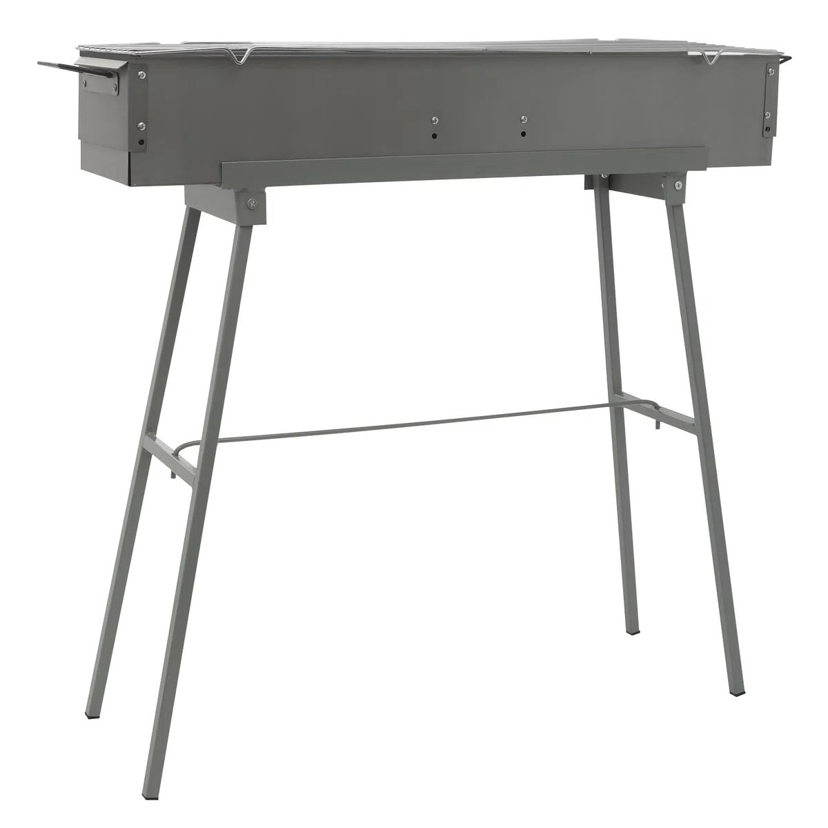 Barbecue portatile a carbonella, 80 x 18 cm, pieghevole, portata 35 kg, griglie in lega di zinco e ferro