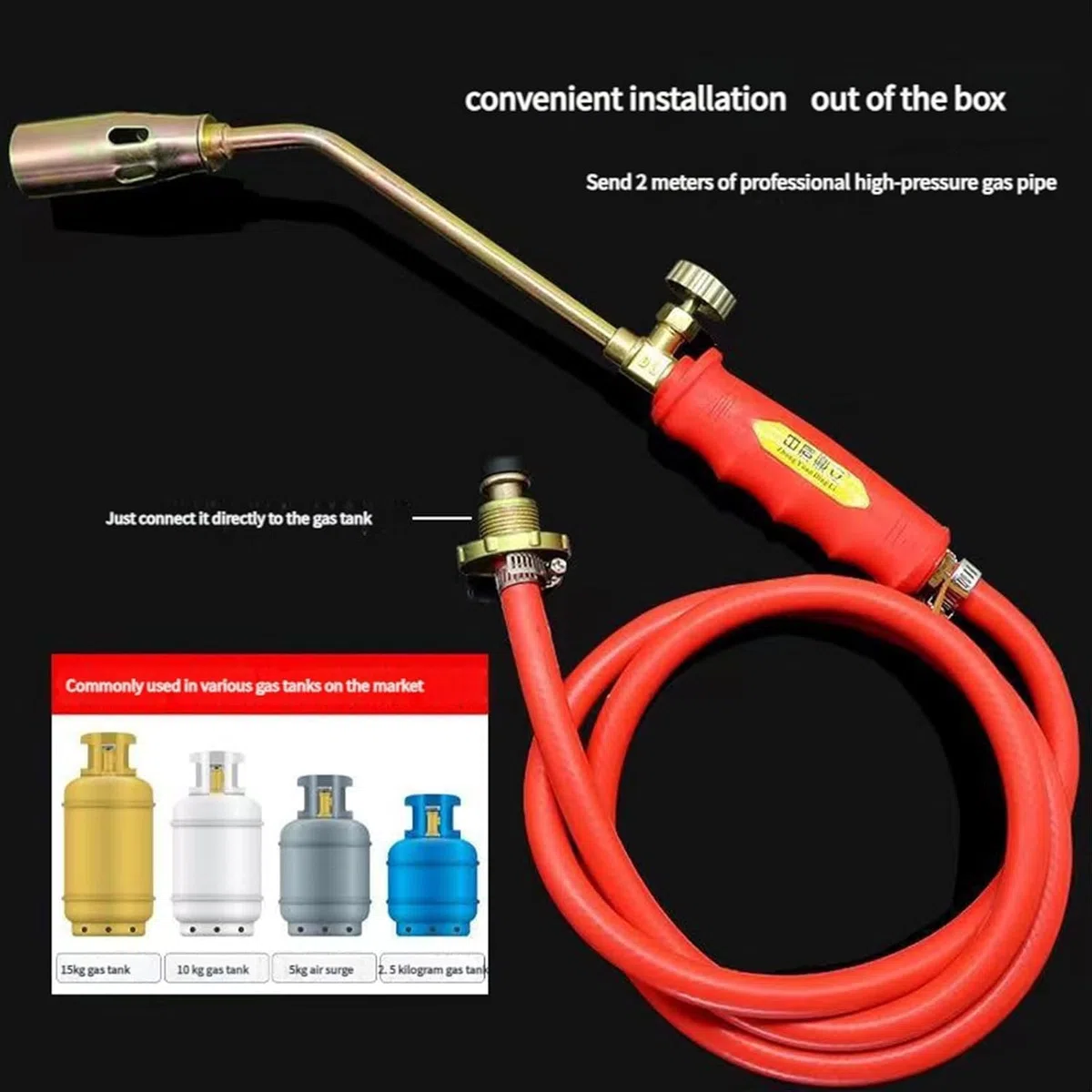 Nuovo kit bruciatore per erbacce a propano, potenza elevata 1.900.000 BTU, bruciatori a gas per erbacce con tubo flessibile da 2 m, per diserbo di giardini (Doppia apertura,35)