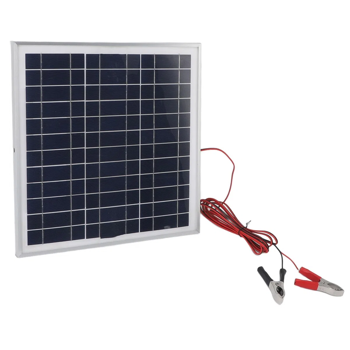 Pannello solare portatile Sunicon da 50 W, pannello solare in silicio monocristallino con telaio in alluminio con cavo da 9,8 piedi DC 18 V Clip per batteria rosse e nere per,