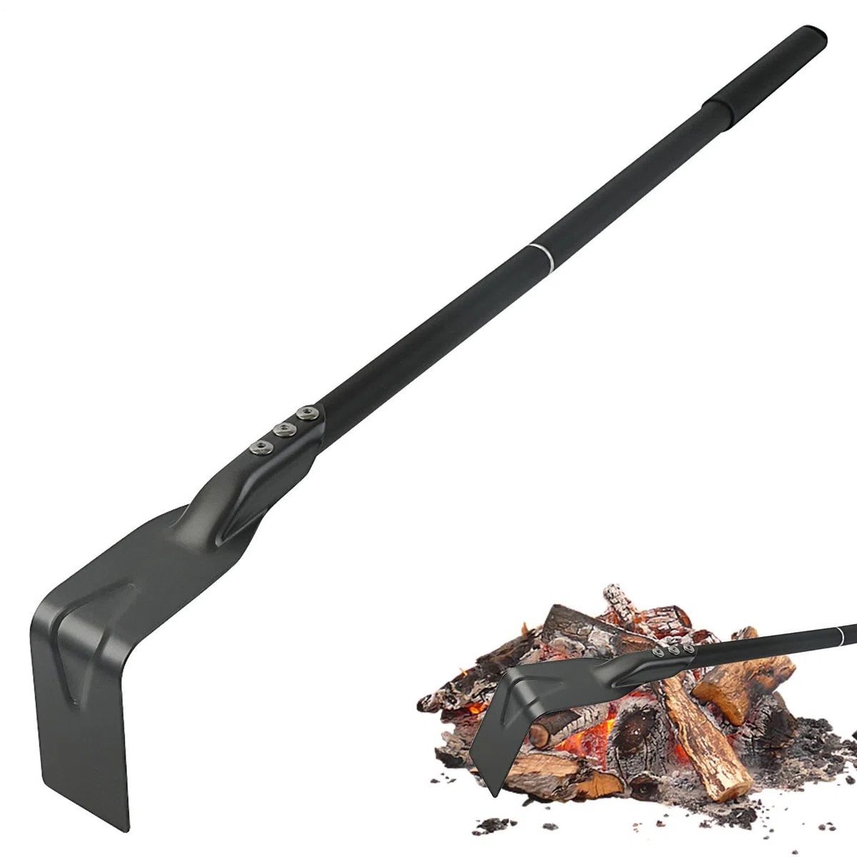 Grill, rastrello per cenere con manico lungo, per cenere per stufa, raschietto per fornelli, grill, forno per pizza
