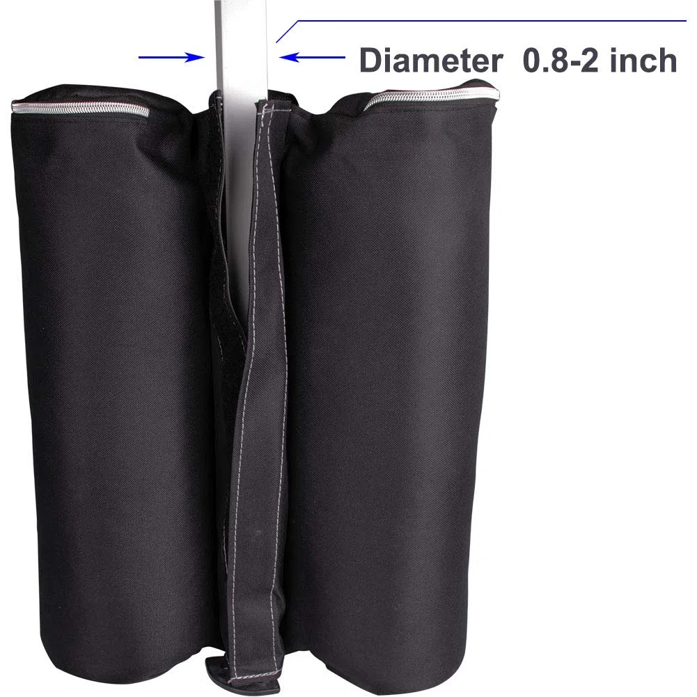 Goutime Pesi per tenda,4 Sacchi Di Sacchetto Di Sabbia Per Giardino Gazebo,La Capacità Massima Di Un Sacchetto Di 18 Kg Ancoraggio Per Tenda E Gazebo,per gambe Outdoor Ombrelloni,(Nero)