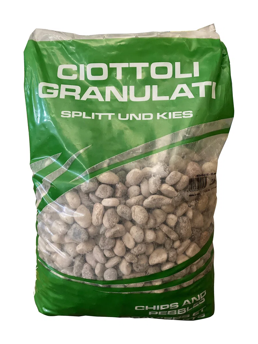 Sassi Ciottoli Fiume Naturali Decorativi per Esterno Granulometria 15-25mm Sacco da 25kg