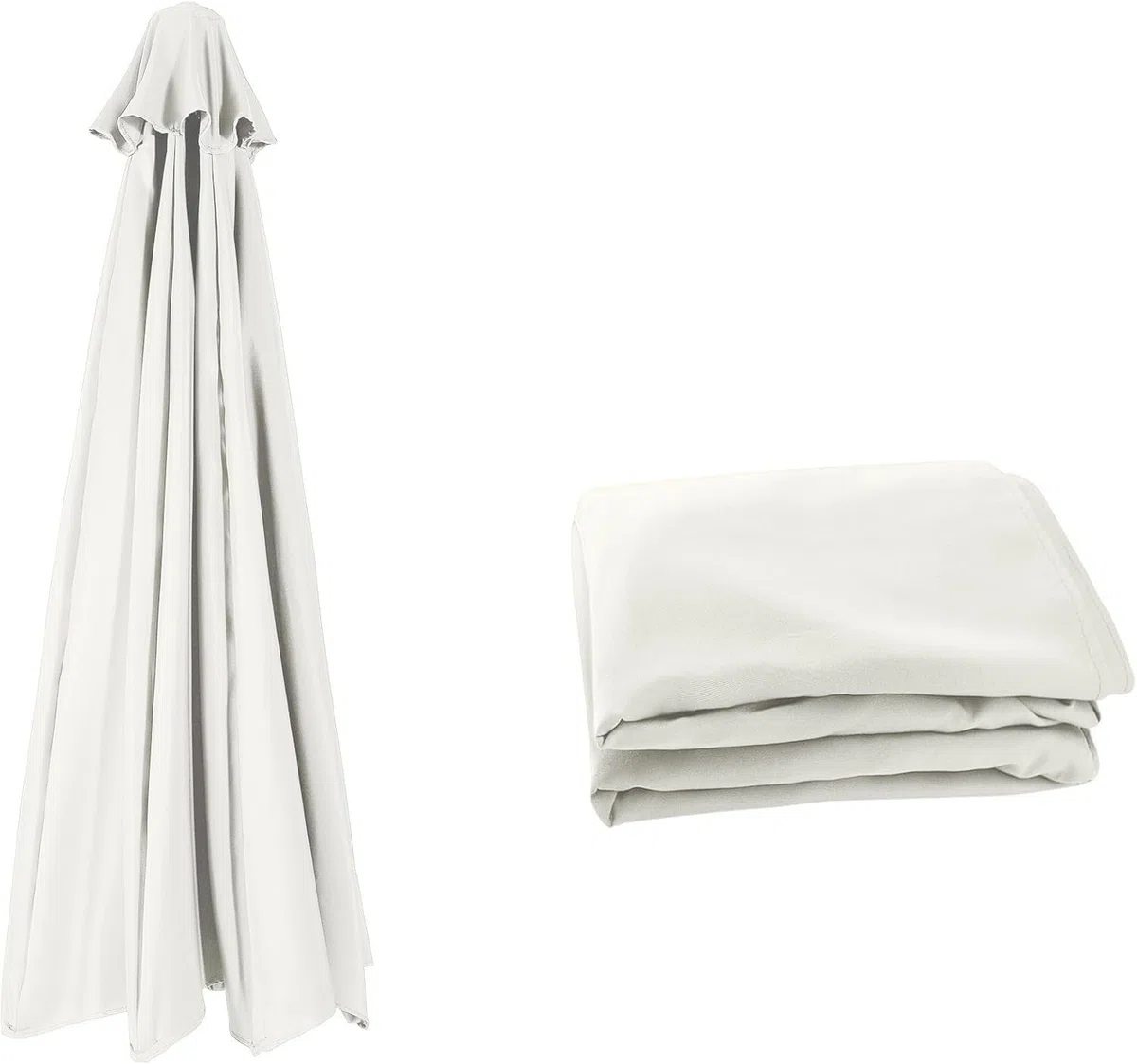 Telo di Ricambio per Ombrellone 8/6 Stecche Protezione Copertura Ombrello Baldacchino Rechange Impermeabile Tela Ombrelloni Esterni da Giardino Solo Tettuccio(Beige Bianco,6 Ribs 2.7m)