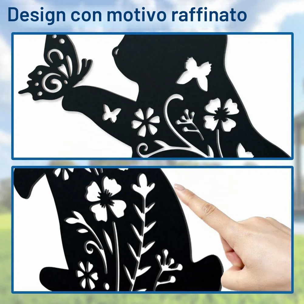 WADORN Silhouette Del Cortile Del Pastore Tedesco, Statua di Cane Da Giardino Nero, Ornamento In Metallo per Esterni, Decorazione con Silhouette di Cane, Palo Da Giardino In Ferro per Pastore Tedesco