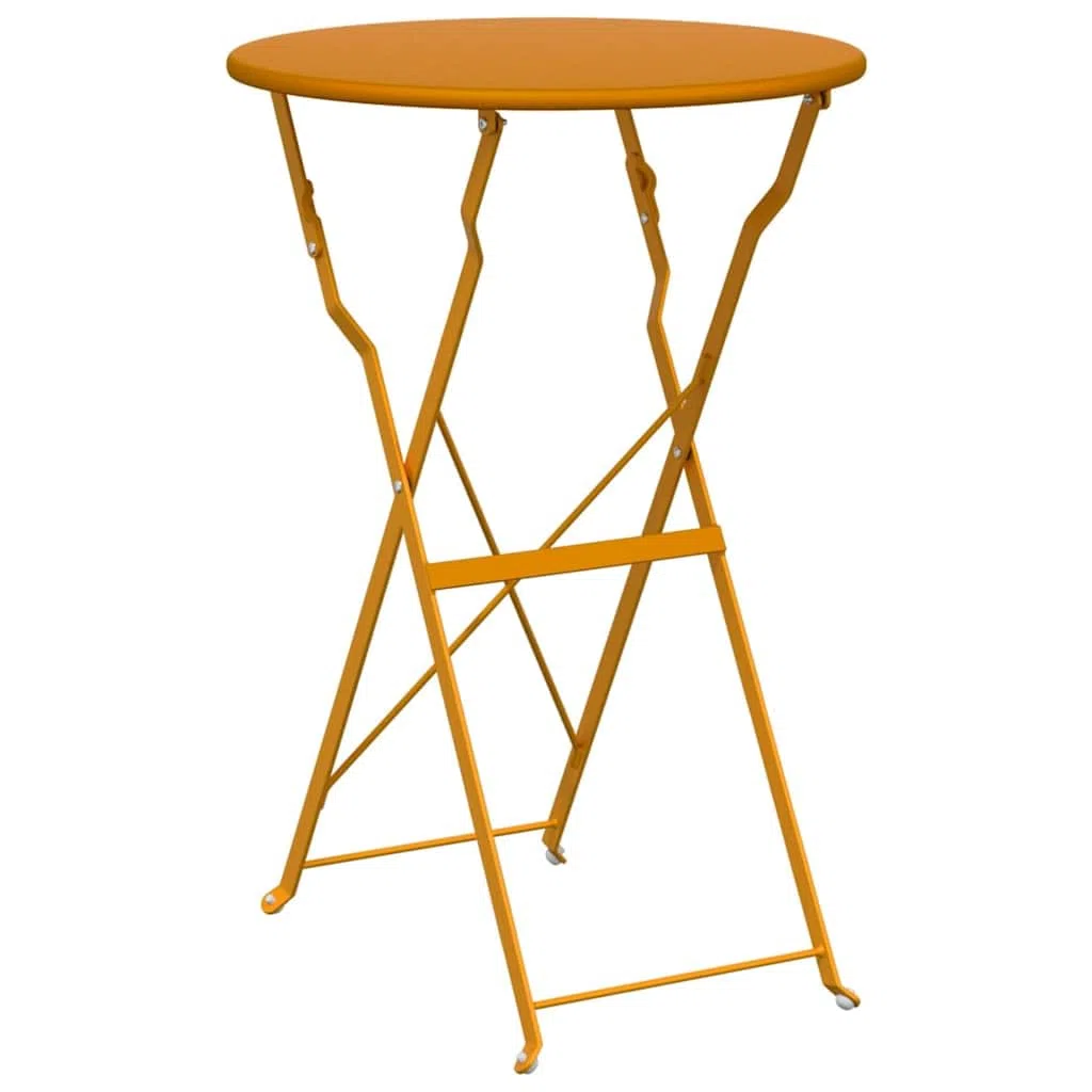 vidaXL Tavolo da bistrot Senape Ø 50 x 71 cm, Tavolo Bistro Rotondo, Moderno, Pieghevole per Giardino e terrazza, salvaspazio e Pratico per Esterni