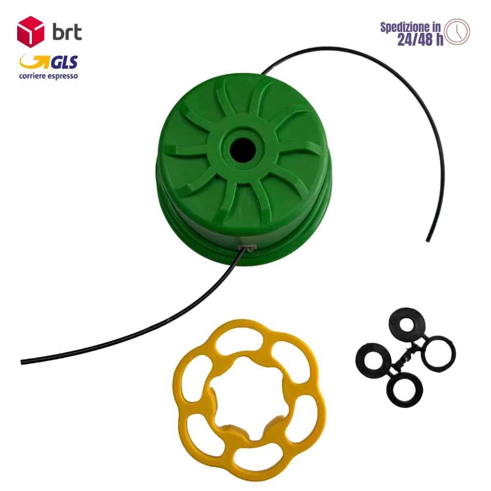 Testina Filo batti e vai Universale per Decespugliatore Ø3 mm con Magic Key – Ricarica Rapida Senza Smontaggio Capacità 9 Metri Compatibile con macchine come Stihl Husqvarna Echo efco