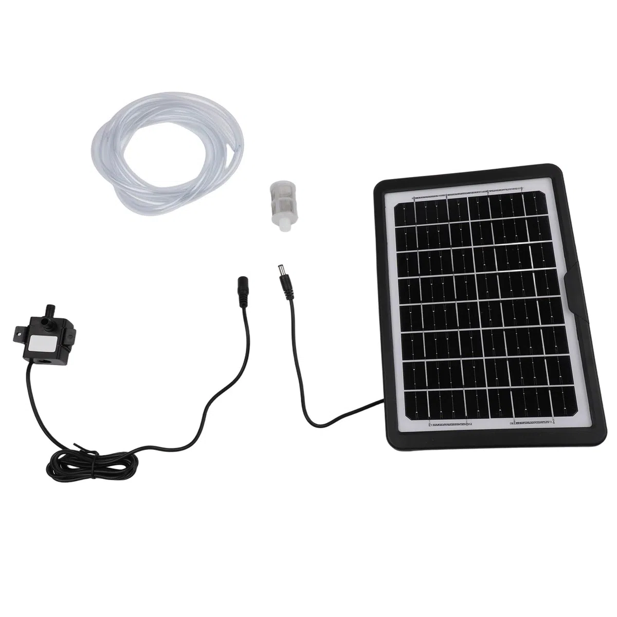 Sistema di pompaggio dell'acqua solare con pannello in vetro temperato da 9 V, pompa CC 240 l/h, per filtro in acciaio inossidabile e tubo da 2 m per laghetti da giardino