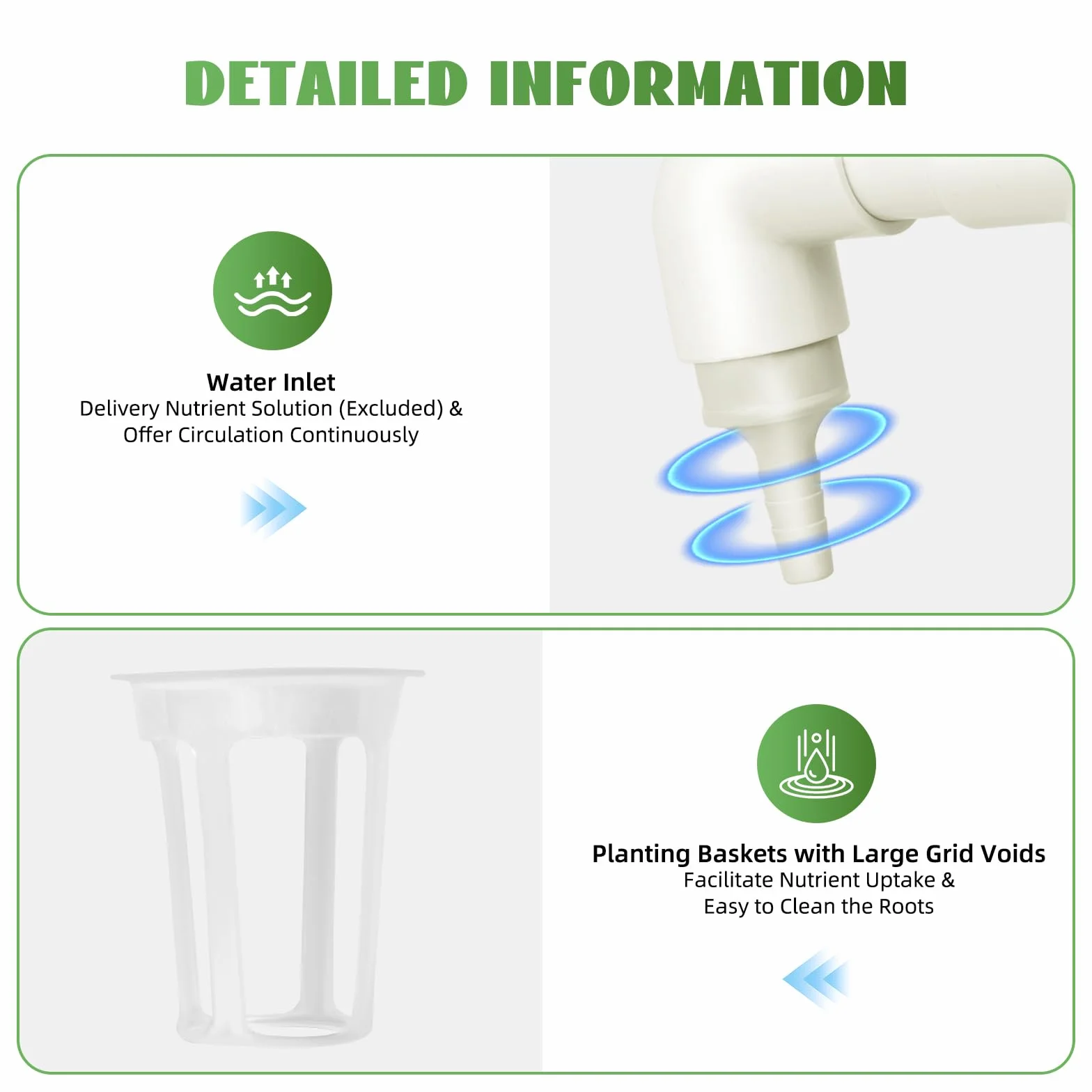 Sistema Idroponico Idroponico Sistema di Coltivazione Idroponica Torre Idroponica Set, Mensola per Piante a 4 Livelli con 36 Fori di Piantumazione, Pompa dell'Acqua, per Uso Interno ed