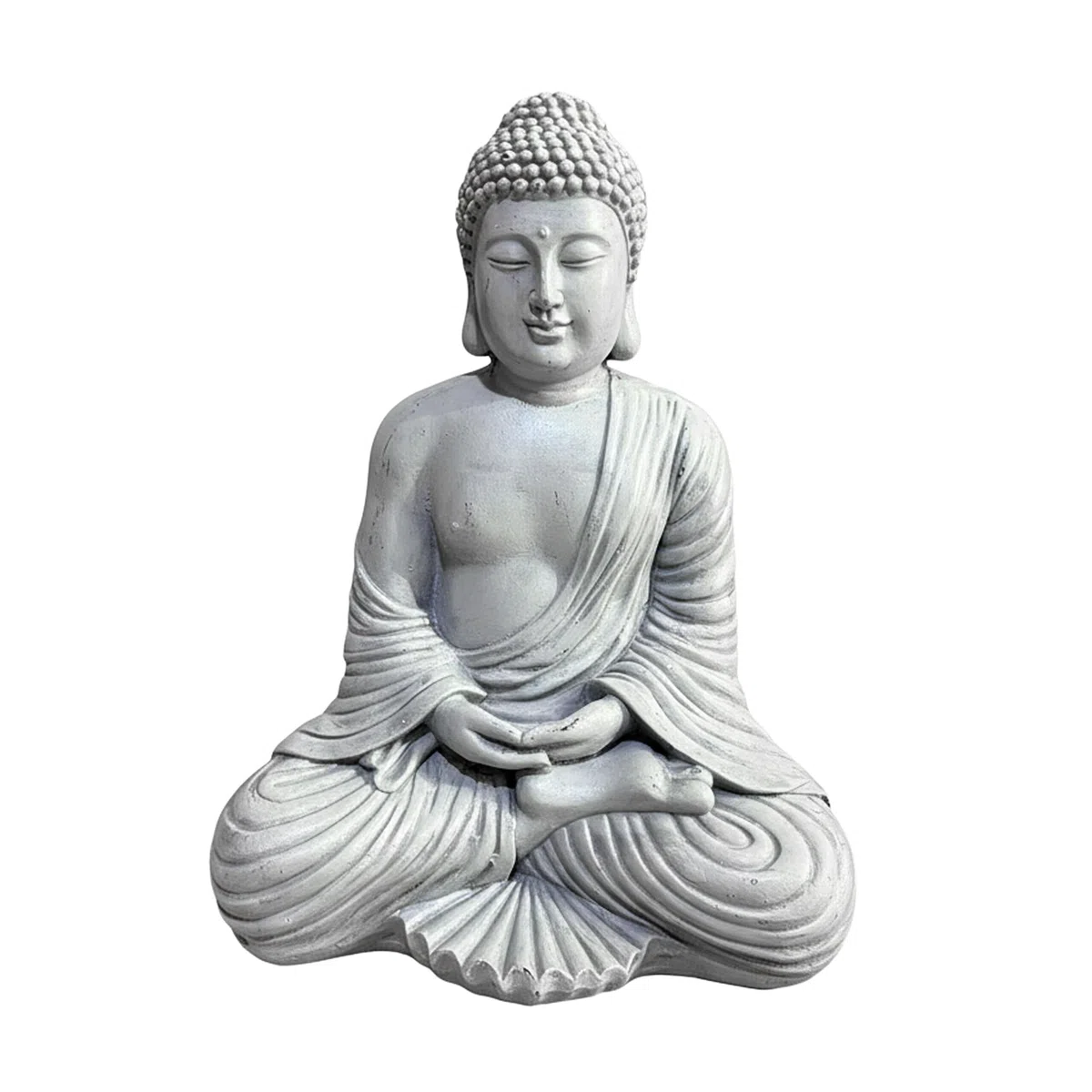 Relaxdays Statua Buddha Seduto, 42 cm, per Giardino e Soggiorno, Effetto Pietra, Resistente