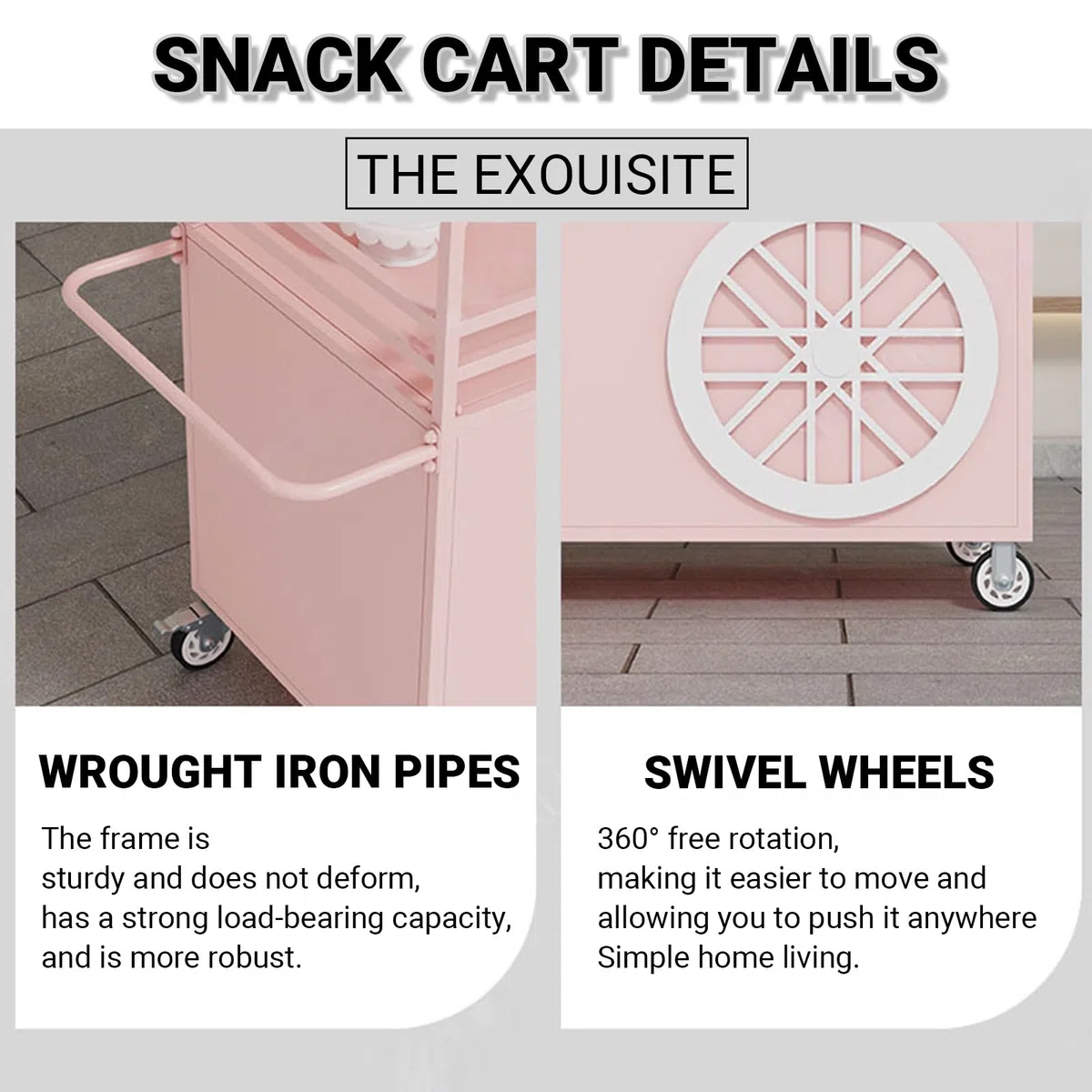 Espositore alimentare mobile con ruote bloccabili, banco pieghevole portatile, carrello con ampio spazio di stoccaggio, carro in ferro per mercati, eventi di street food e festival