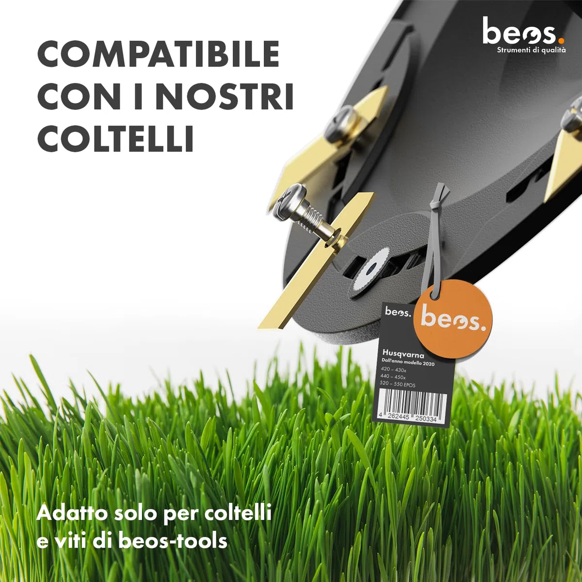 BEOS Disco Porta-Lame modificato per Robot Tosaerba Premium - Disco Porta-Lame Rinforzato con Fibra di Vetro per 7 Lame - Husqvarna 315x|420|440|430x|450x|520 EPOS|550 - Ø 222 mm