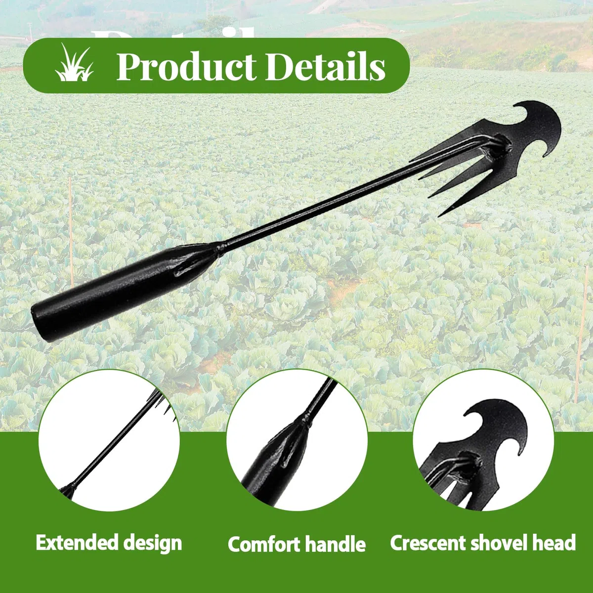 2 pezzi in acciaio inox per erbacce, attrezzi da giardino, erbacce manuali, erbacce con manico lungo, pala da giardino, attrezzi da giardino per la rimozione di erbacce da giardino
