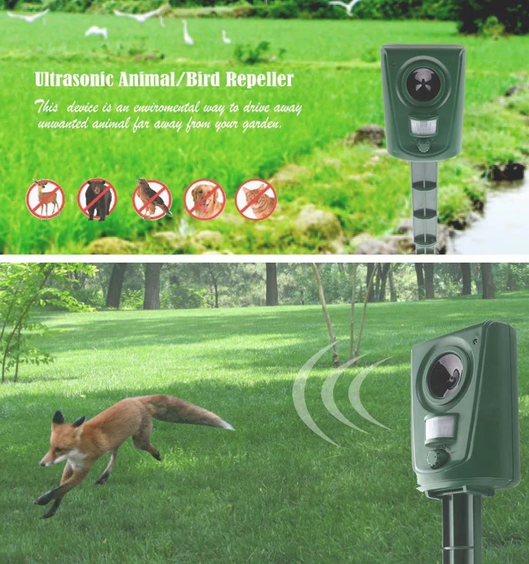 2X Repellente Ultrasuoni per Gatti,Dissuasore per Gatti Ultrasuo, Respinge Gatti, Uccelli e Altri Animali per Il Giardino