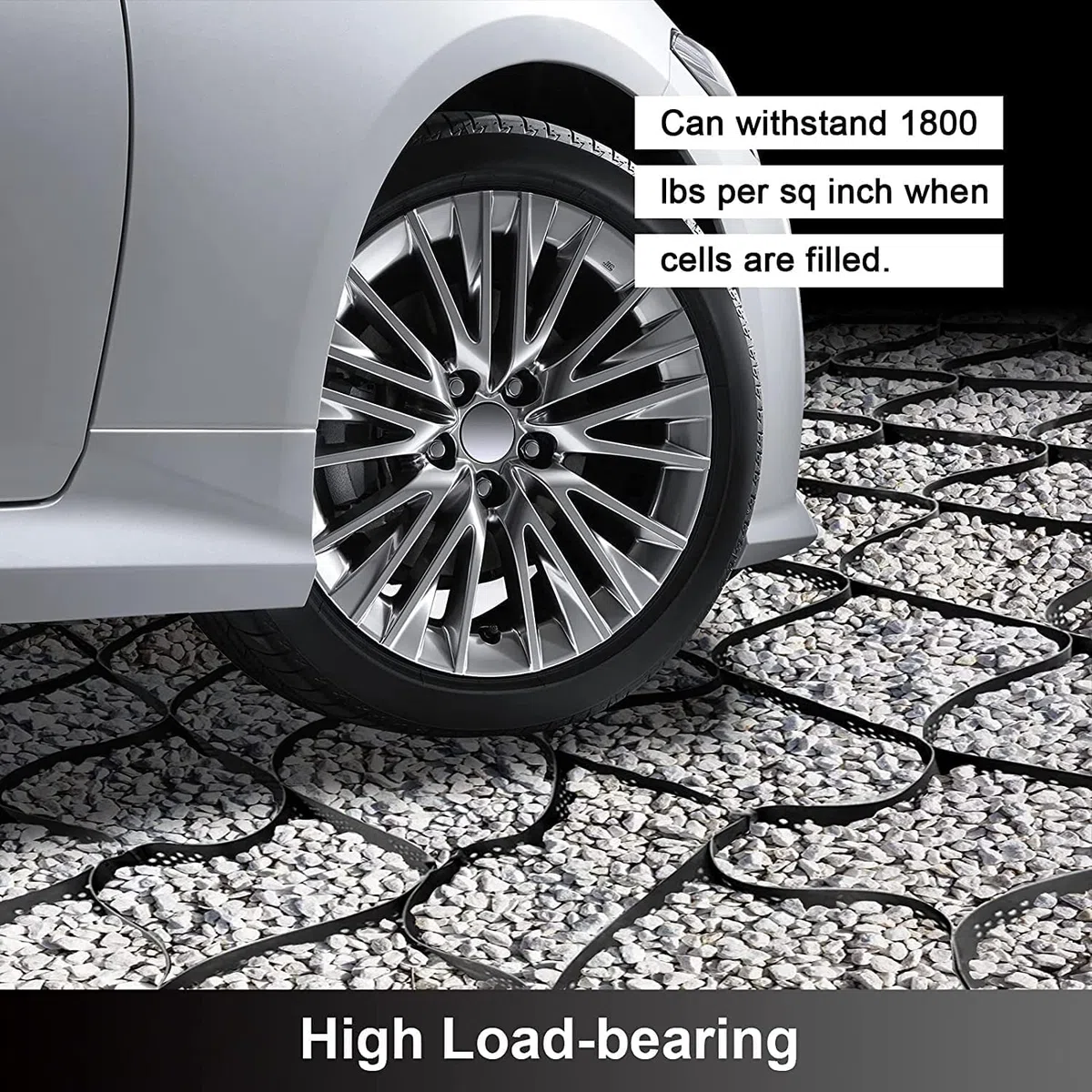Stabilizzatore per griglia a terra per muro di contenimento, vialetto esterno e stabilizzatore per ghiaia permeabile, durevole e versatile per progetti paesaggistici e edili