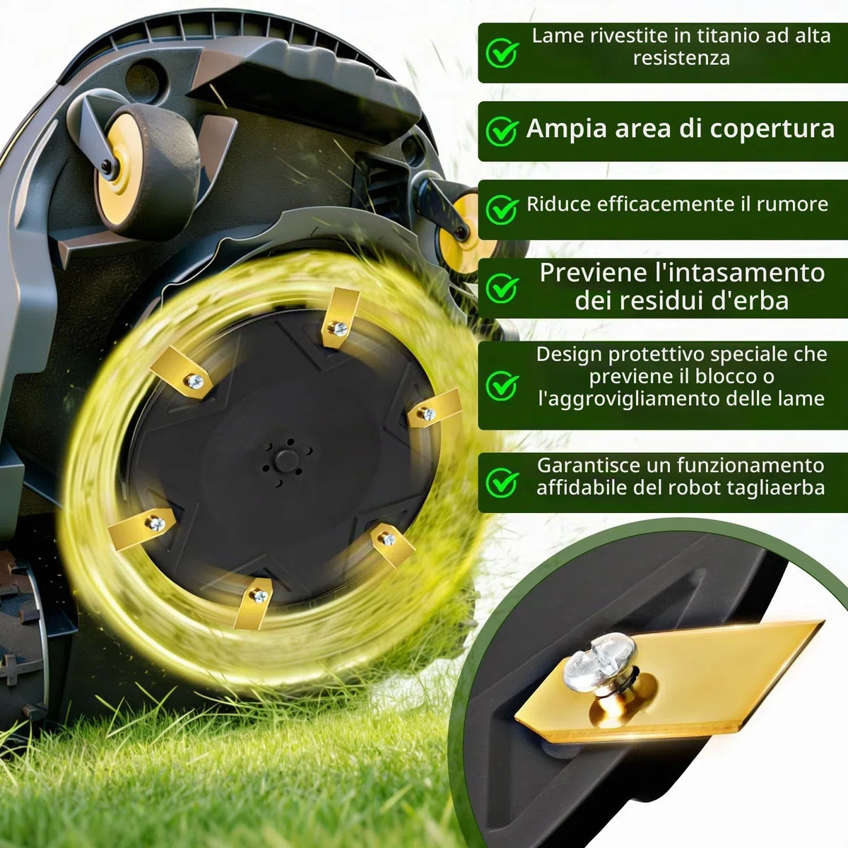 Disco di Taglio + 30 Lame, Compatibile con DREAME A1 A1 PRO A2 | compatibile con MOVA 600 600 KIT 1000 piastra con lame