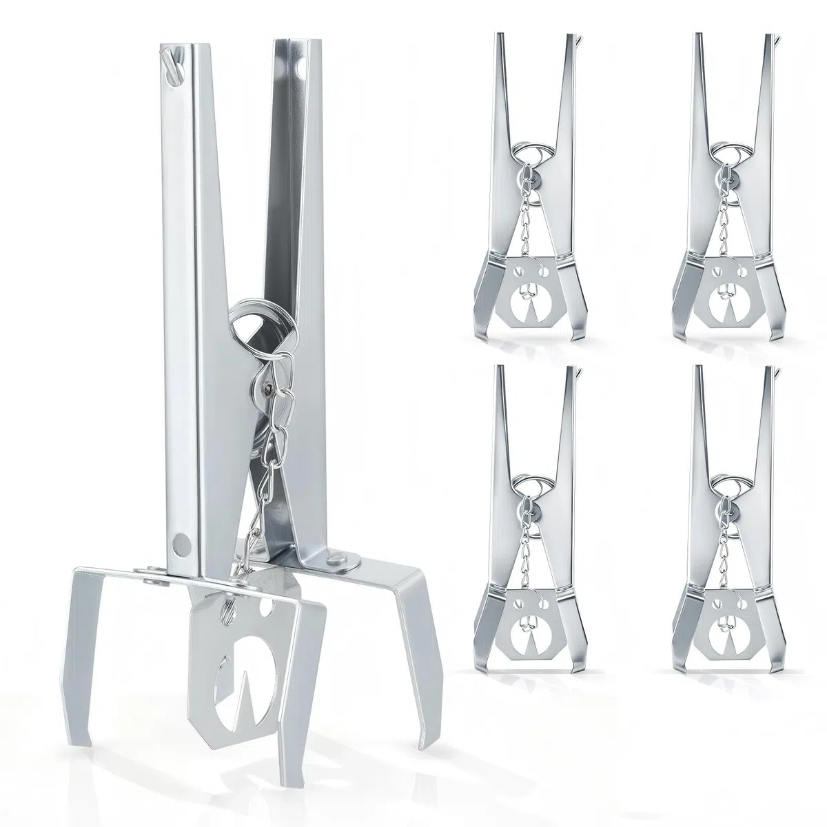 Trappola per Arvicole 5 pezzi, Trappola per Talpe Riutilizzabile da 18,5 cm con 5 Piastre Esca, Trappola per Arvicole in Metallo Zincato, Pratica Trappola per Topi per Giardino, Prato, Verdure