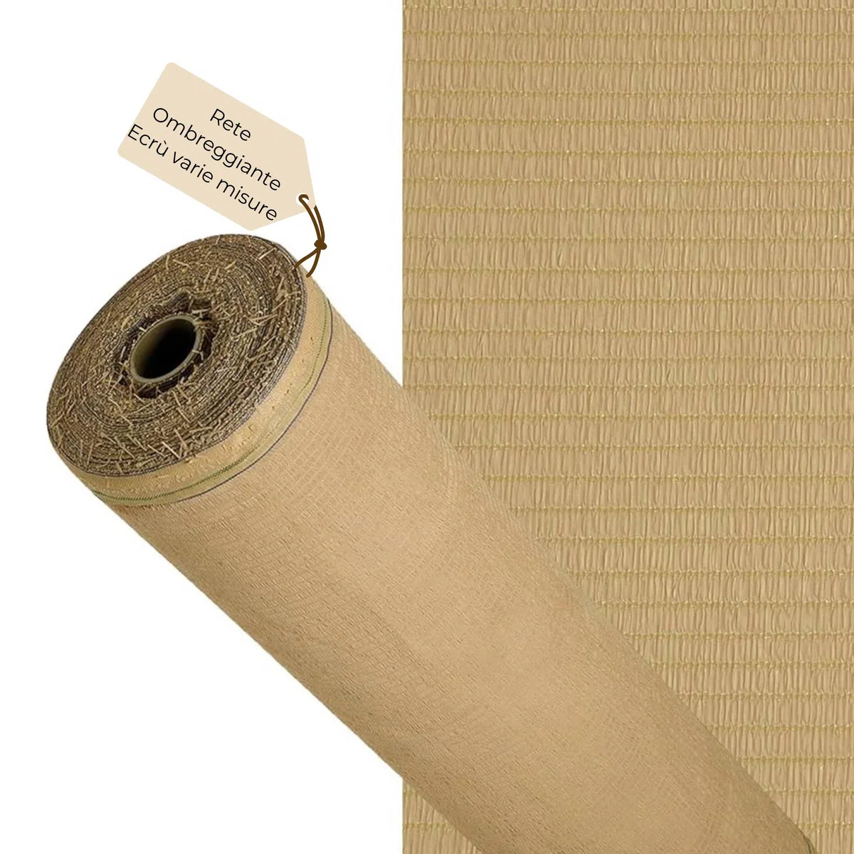 Rete Ombreggiante in Rotolo Varie Dimensioni Telo Rete Frangivista Ecrù 80gr/mq Schermatura 90% in Piattina HDPE con Cimosa e Asole Ideale per Parcheggi,Campeggi,Terrazze,Serre (1,5x50 MT)