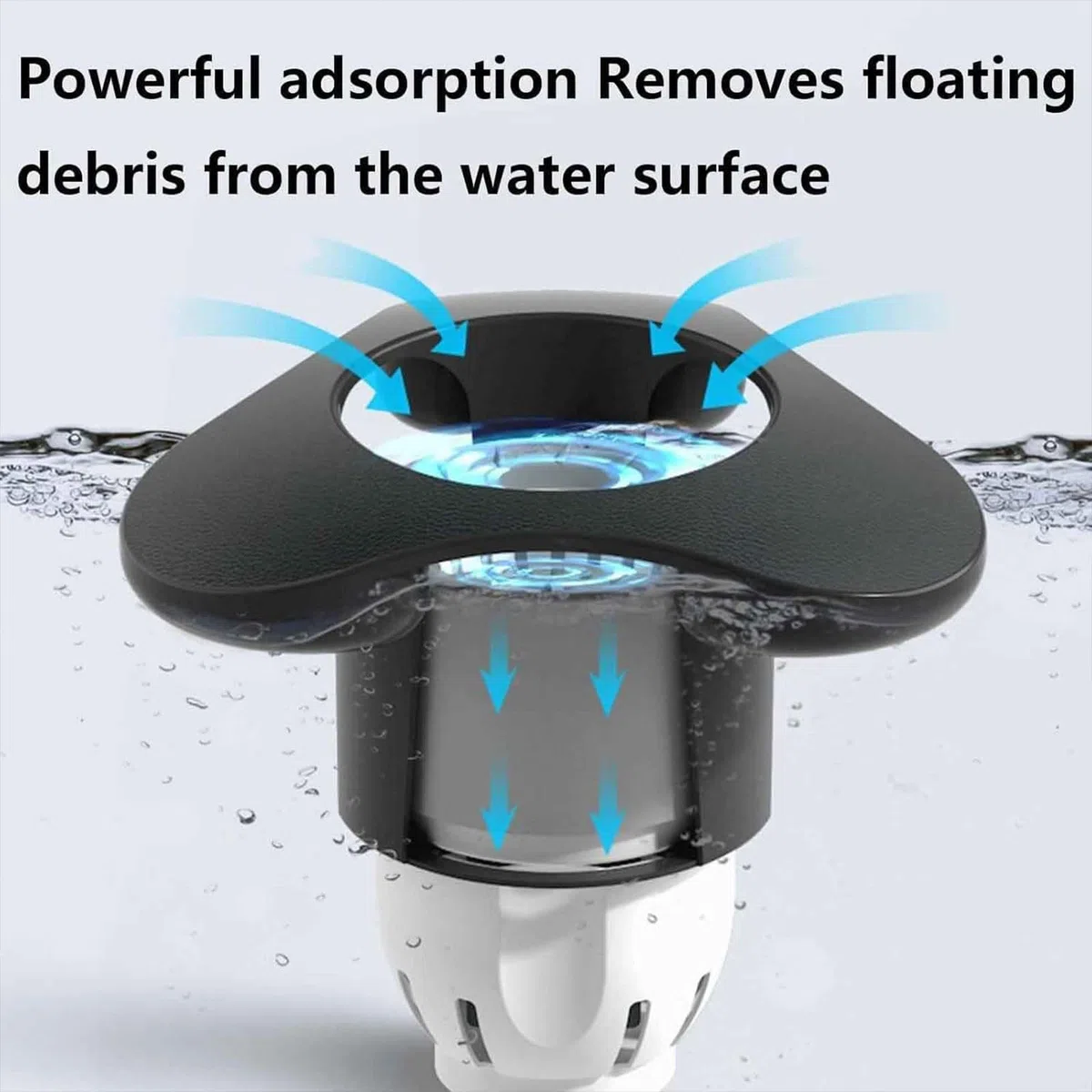 Skimmer galleggiante per laghetti, 34 W, 2200 l/h, con cavo di alimentazione da 8 m e forte aspirazione, per piscine, laghetti, laghi e laghetti da giardino