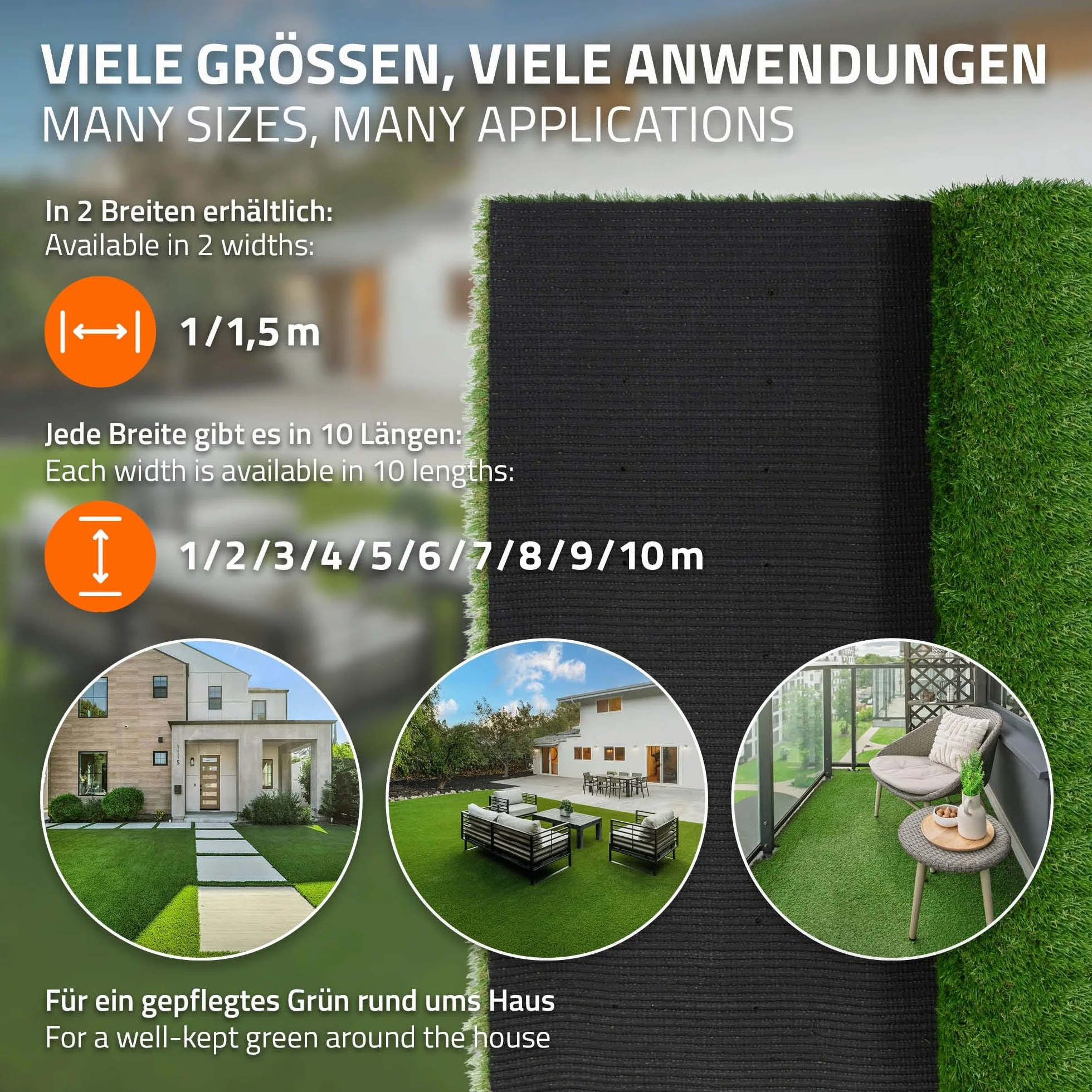 ECD Germany Rotolo Erba Sintetica 150x100 cm 1,5m² Verde, Tappeto Erba Artificiale Altezza 18 mm, Prato Finto Outdoor, Permeabile all’Acqua e Resistente ai Raggi UV, per Balcone Terrazza e Giardino