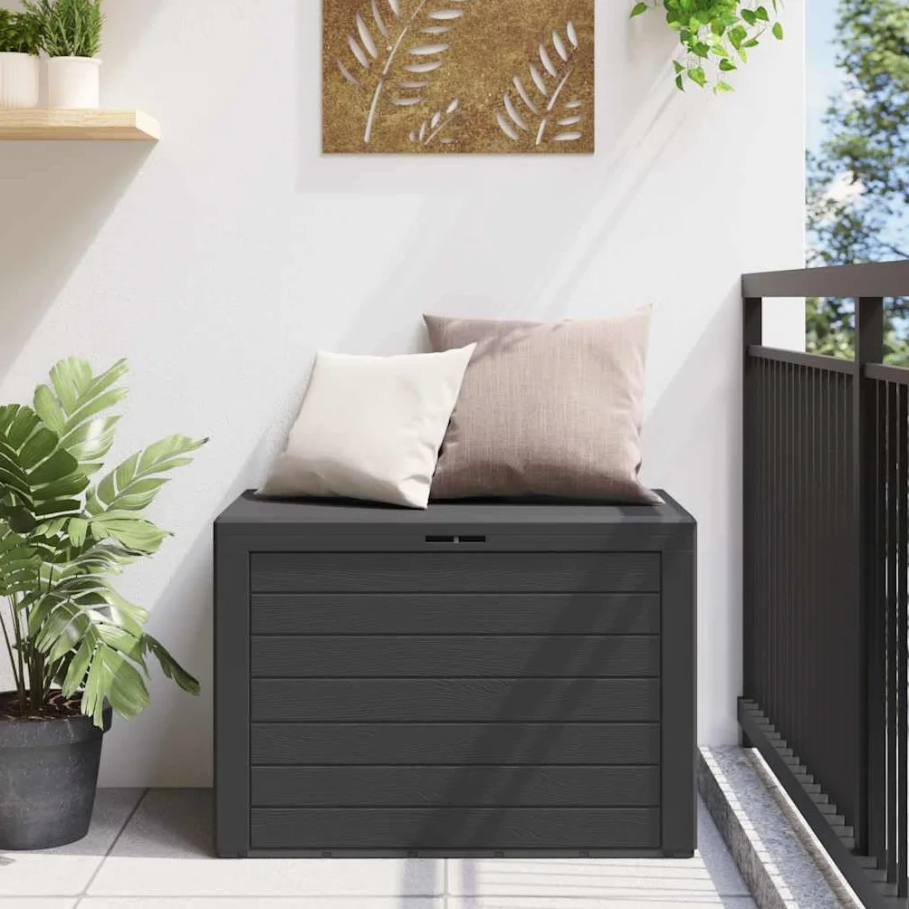 Cassapanca per cuscini, scatola da giardino, 78 x 44 x 55 cm, scatola di immagazzinaggio degli attrezzi da giardino per esterni, balcone o terrazza