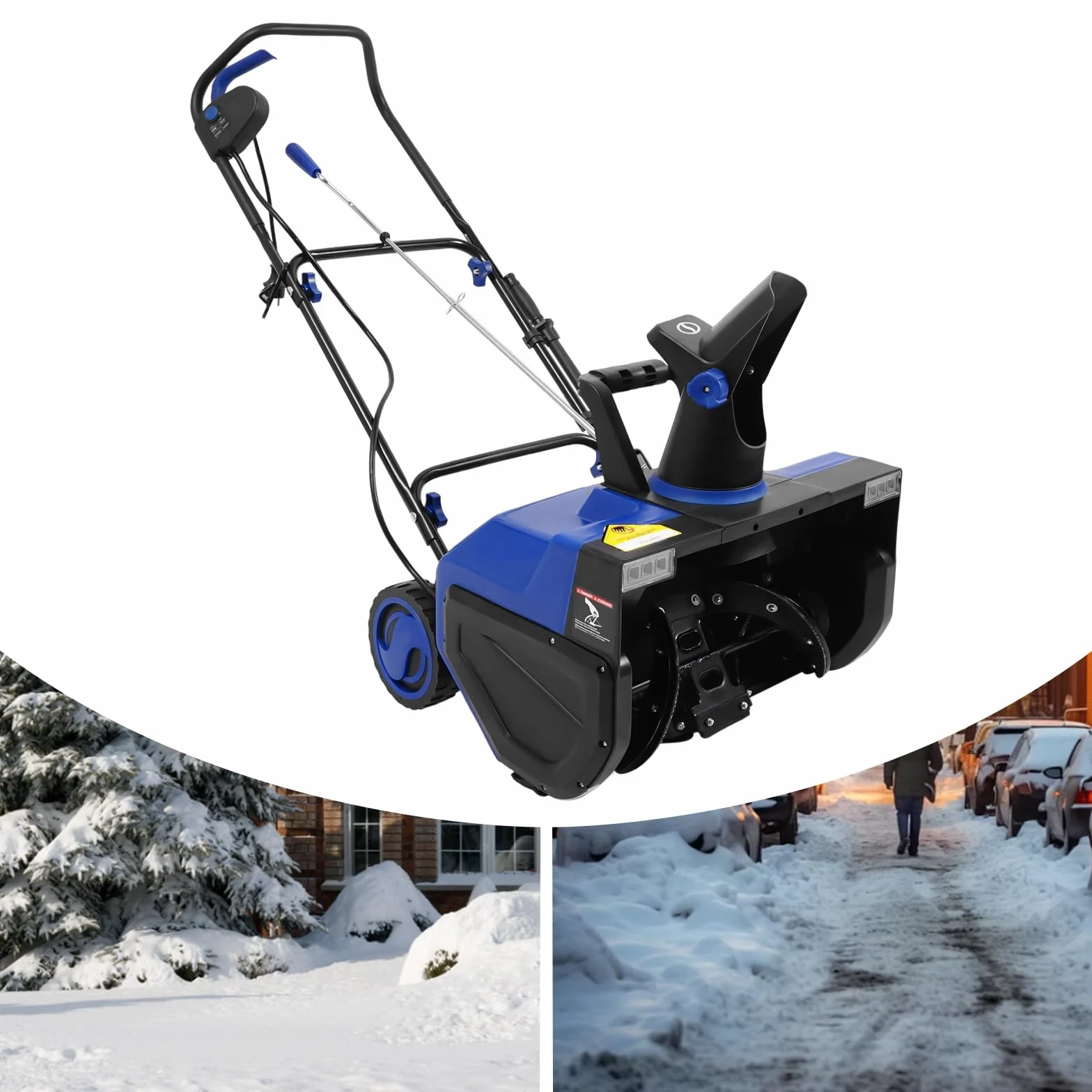 Spazzaneve elettrico per giardino, pulizia invernale, 1800 W, 3500 giri/min, 32 cm, larghezza 8 m, distanza di lancio, adatto per strade, giardini e parchi giochi (2400 W)