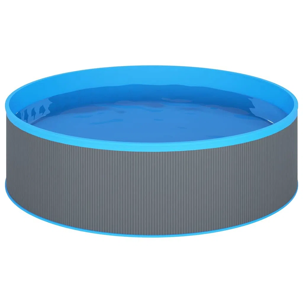 Generico Piscina Fuori Terra con Skimmer e Pompa Sospesi 350x90cm Grigia,Grigio,41.75kg,3070801