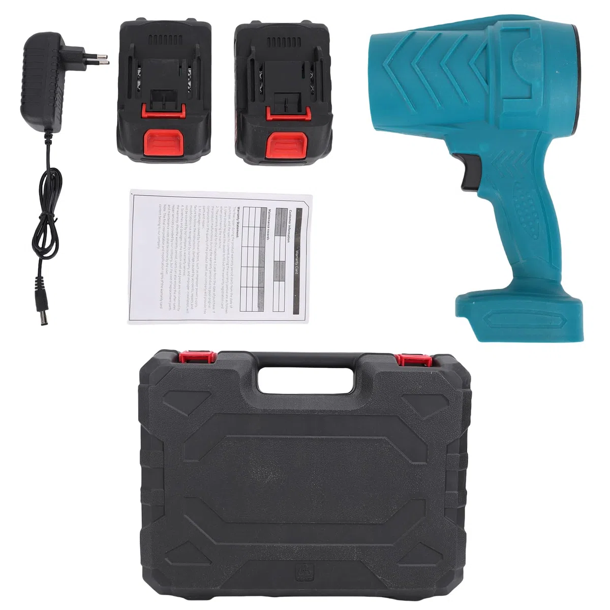 Soffiatore Senza Fili 21V, Asciugatore per Auto Spolverino Portatile con 2 batterie ricaricabili, Soffiatore per Foglie a velocità Variabile per Autolavaggio, Pulizia Esterna,