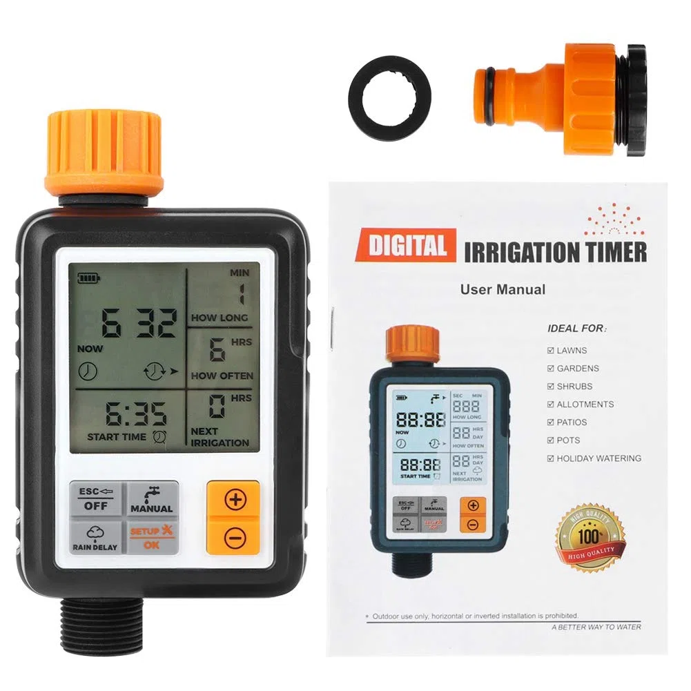 Timer per irrigazione da giardino con display LCD, timer per irrigazione da giardino automatico intelligente per irrigazione del di irrigazione