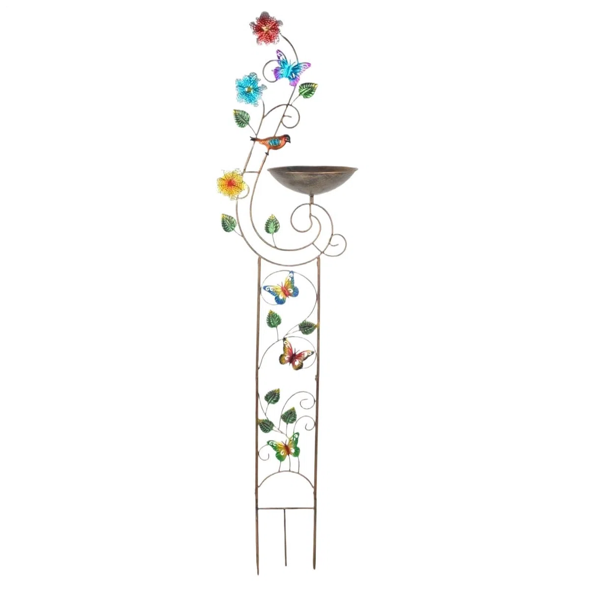 Bagno per Uccelli da Giardino incluso, portapiante, bacinella 'acqua | Vasche da bagno per uccelli autoportanti Vasca Decorativa Alta Artistica Per Esterno Giardino Prato Cortile Decorazione