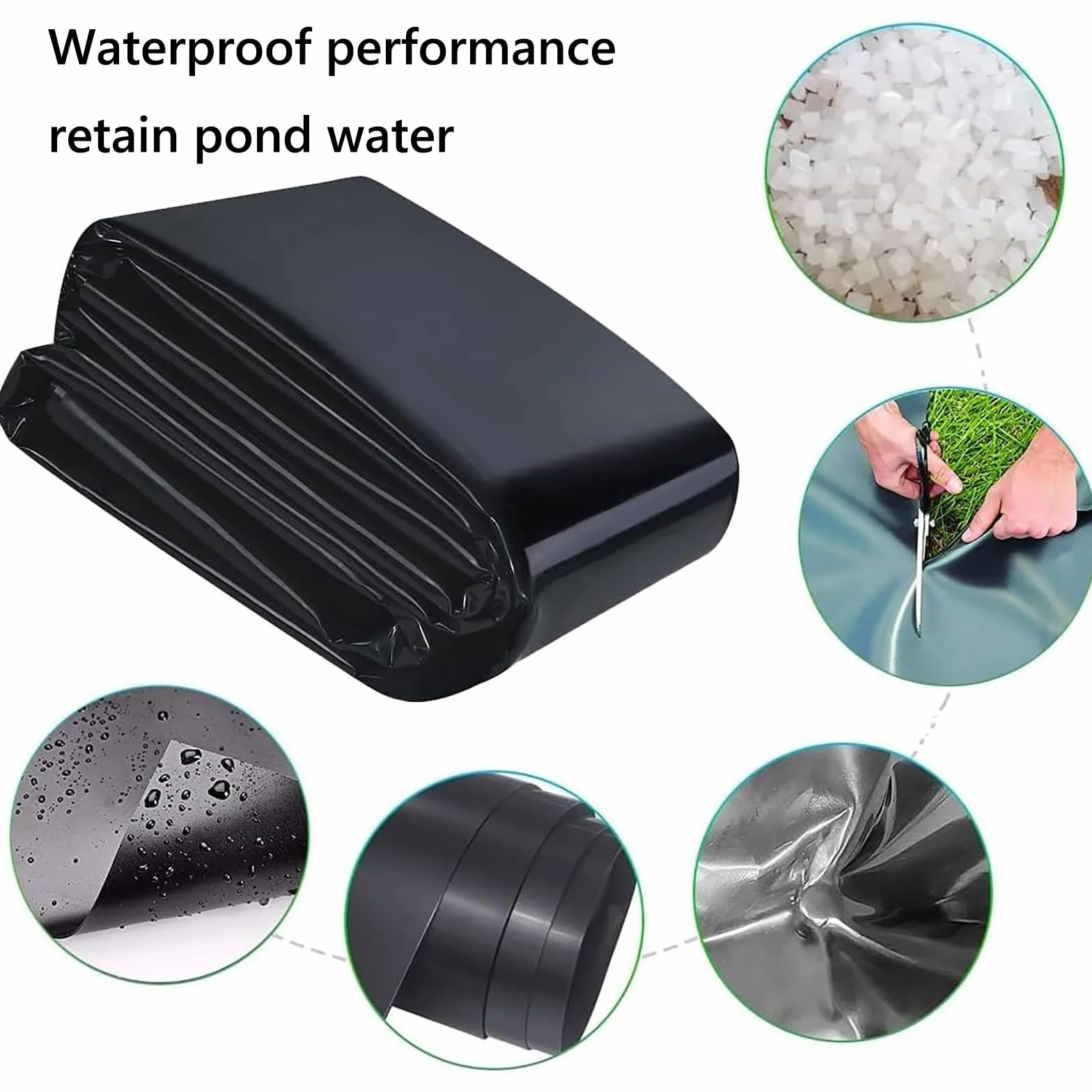 Telo in Gomma EPDM per laghetto, 15 x 15 m, Ideale per laghetti Esterni, cascate, acquaponica e bacini di ritenzione. Resistente e Sicuro per i Pesci.