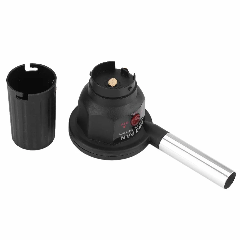 Zunate Ventilatore Barbecue Elettrico Portatile, Pistola ad Aria per Barbecue, Cottura Esterna BBQ Fire Fan per Camping, Nero, 2 Velocità, Touch Control, Senza Cavo, Portatile