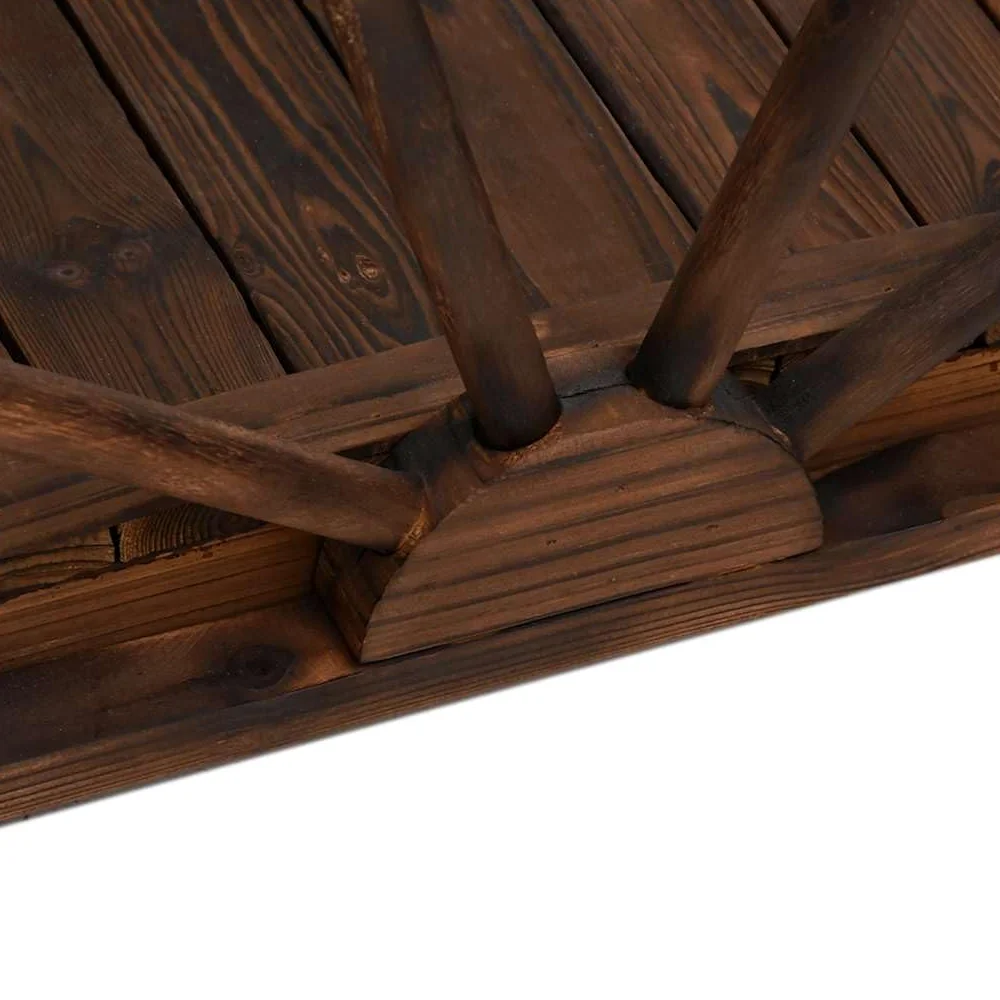 Mangloder - Ponte da giardino in legno massello di abete con design a ruote, 99 x 50 x 38 cm, portata 150 kg, per laghetto, ruscello, vialetto, giardino, terrazza e esterni decorativi